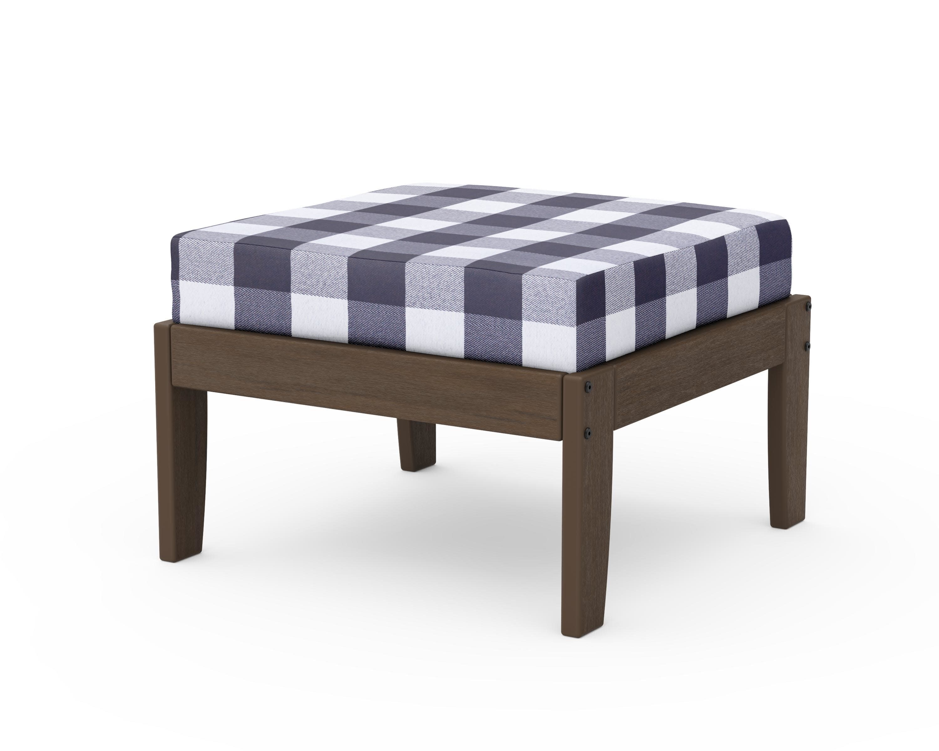 Modular Ottoman - Classic in Kona / Buffalo Plaid Navy