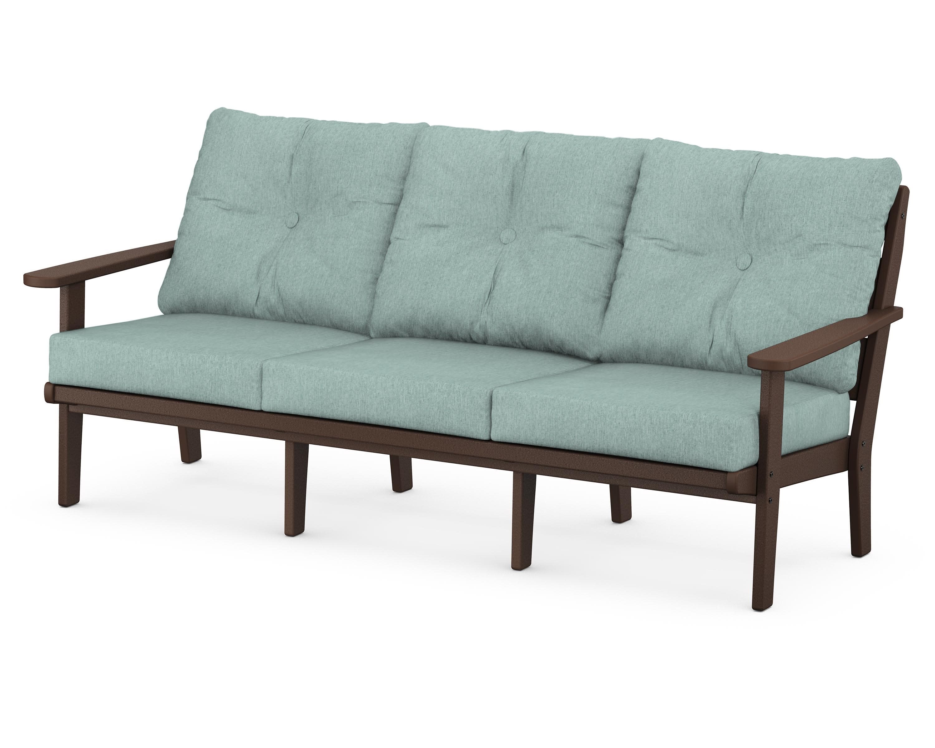 Lakeside Deep Seating Sofa in Mahogany / Glacier Spa