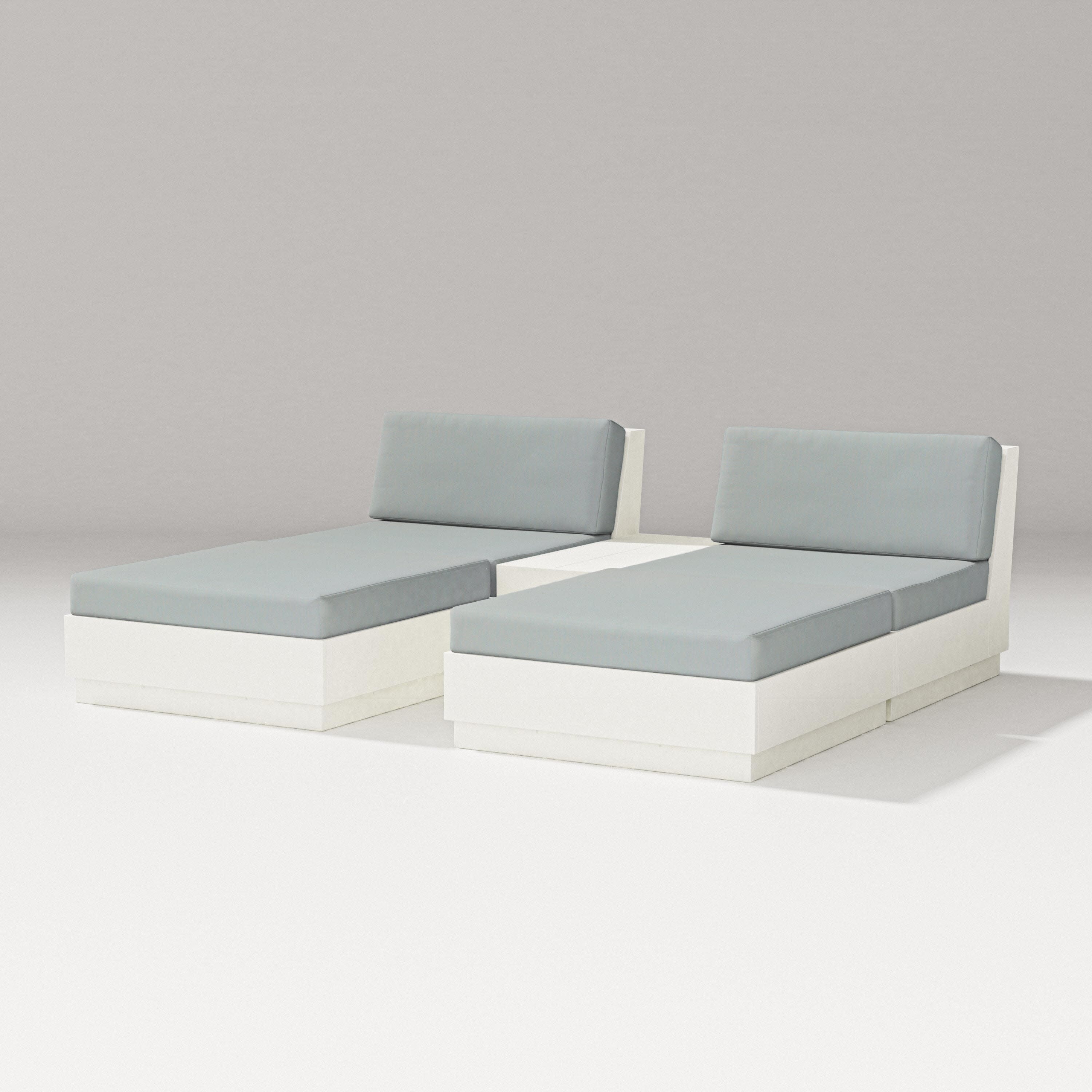 Elevate Double Chaise Set in Vintage White / Spa