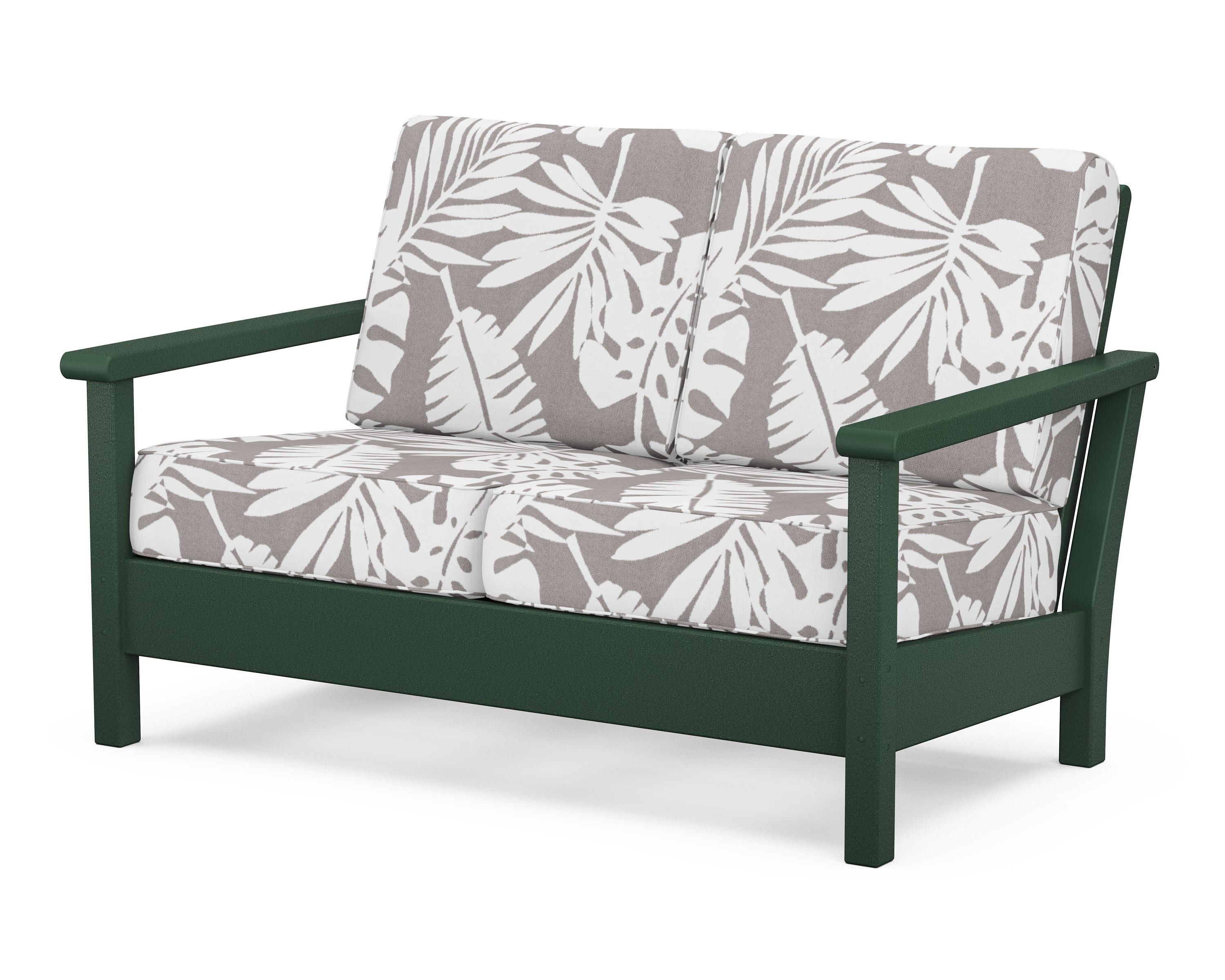 Harbour Deep Seating Loveseat in Green / Leaf Grey Mist