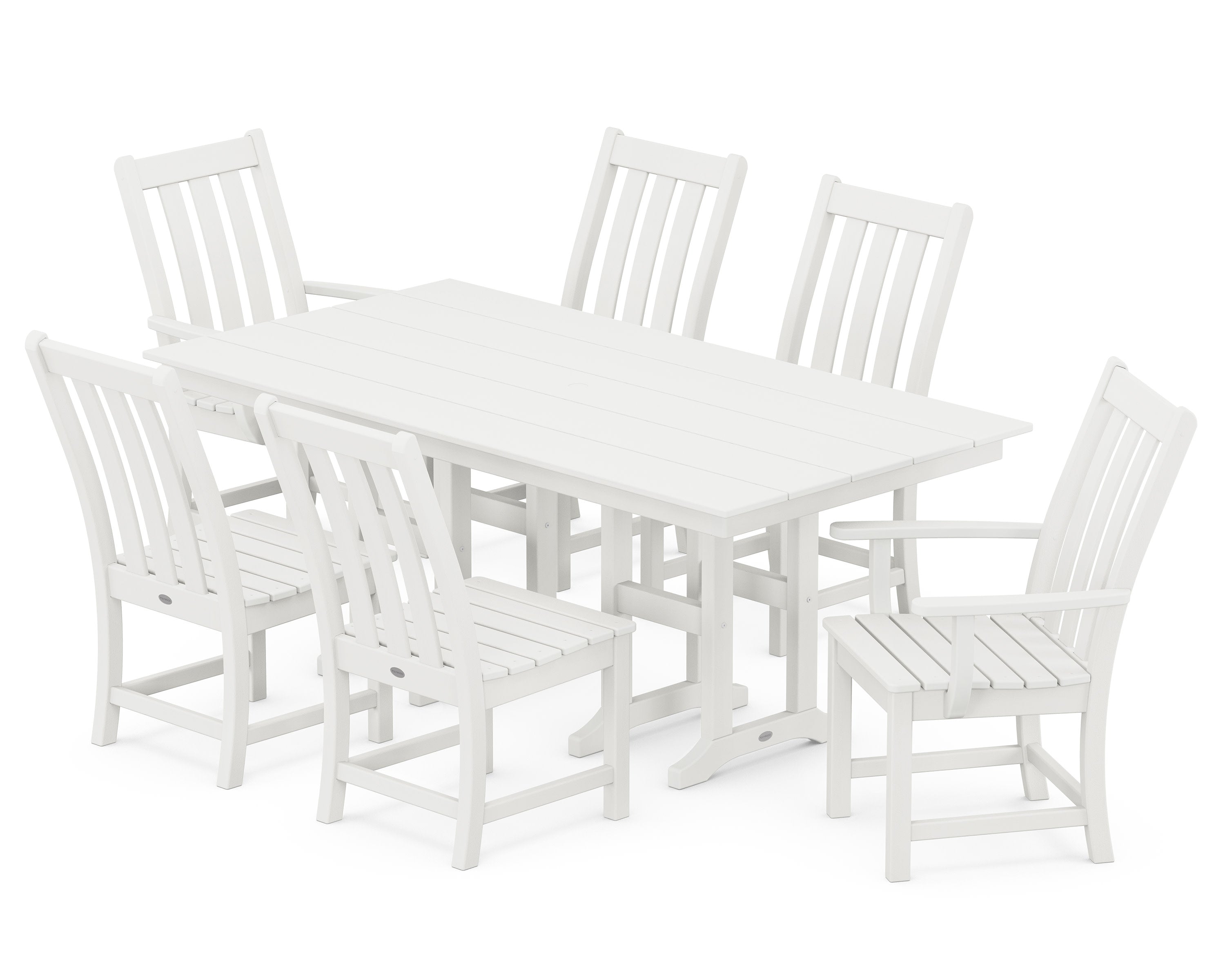 Vineyard 7-Piece Farmhouse Dining Set in Vintage White