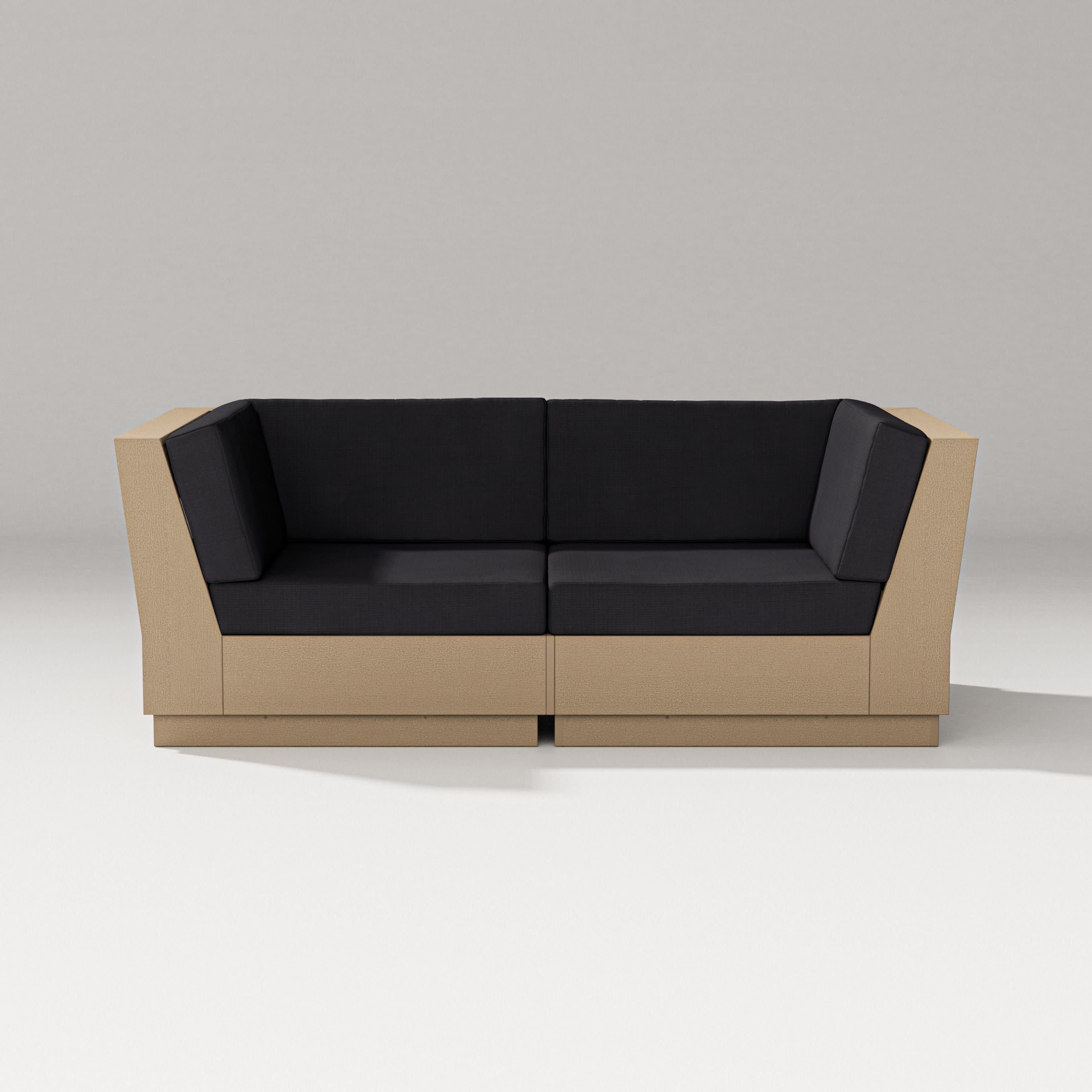 Elevate Loveseat Sectional in Vintage Sahara / Midnight Linen