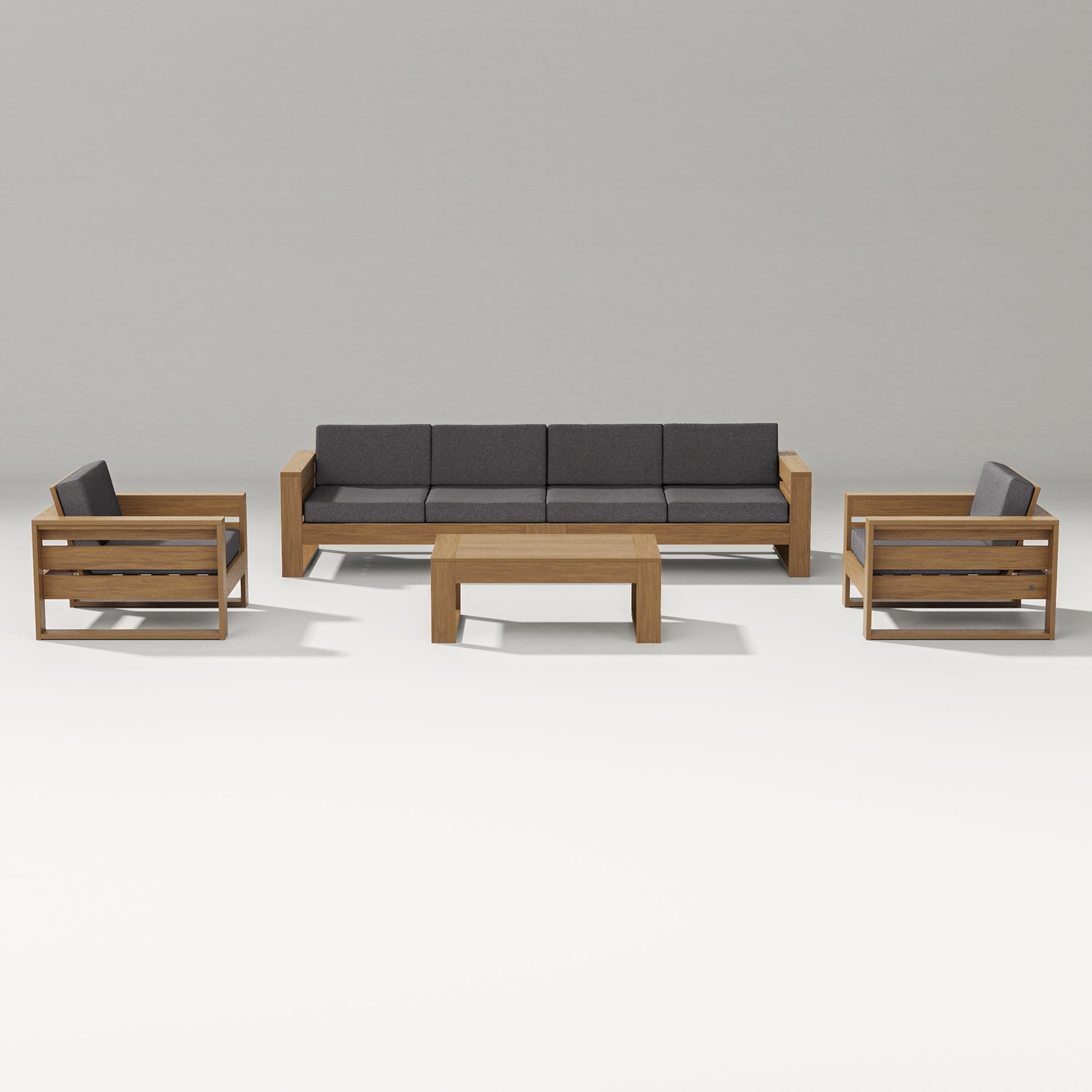 Latitude 5-Piece Lounge Sofa Set in Natural / Ash Charcoal