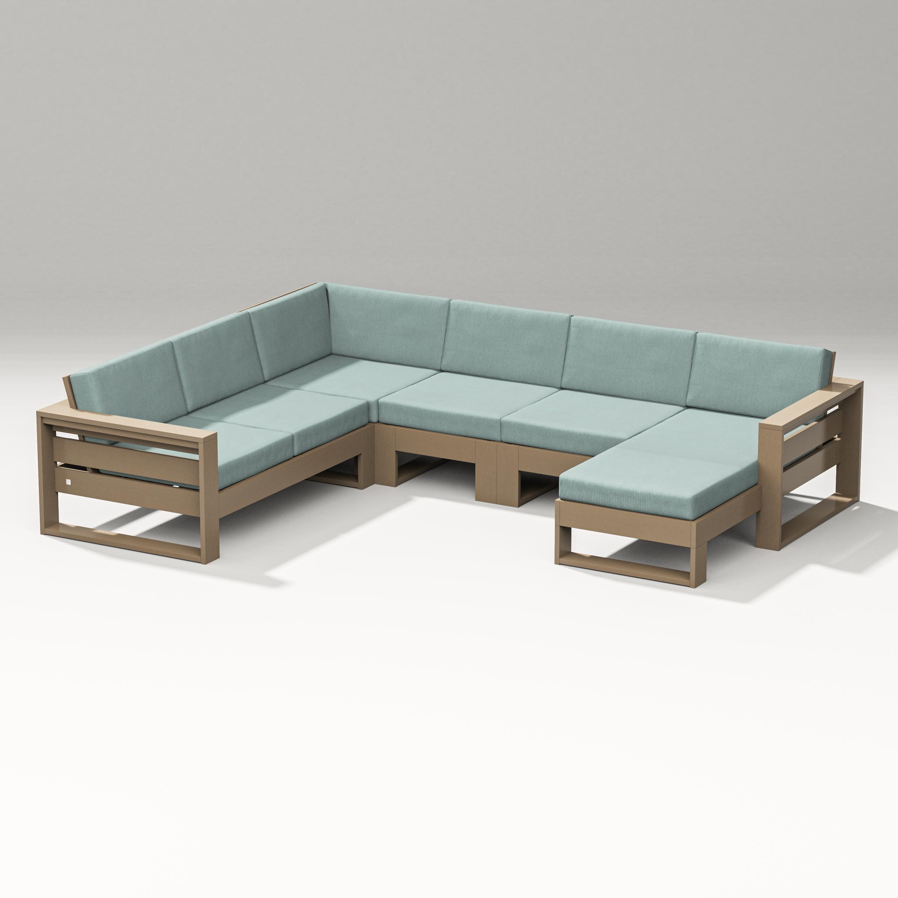 Latitude Corner Sectional with Right Chaise in Vintage Sahara / Glacier Spa