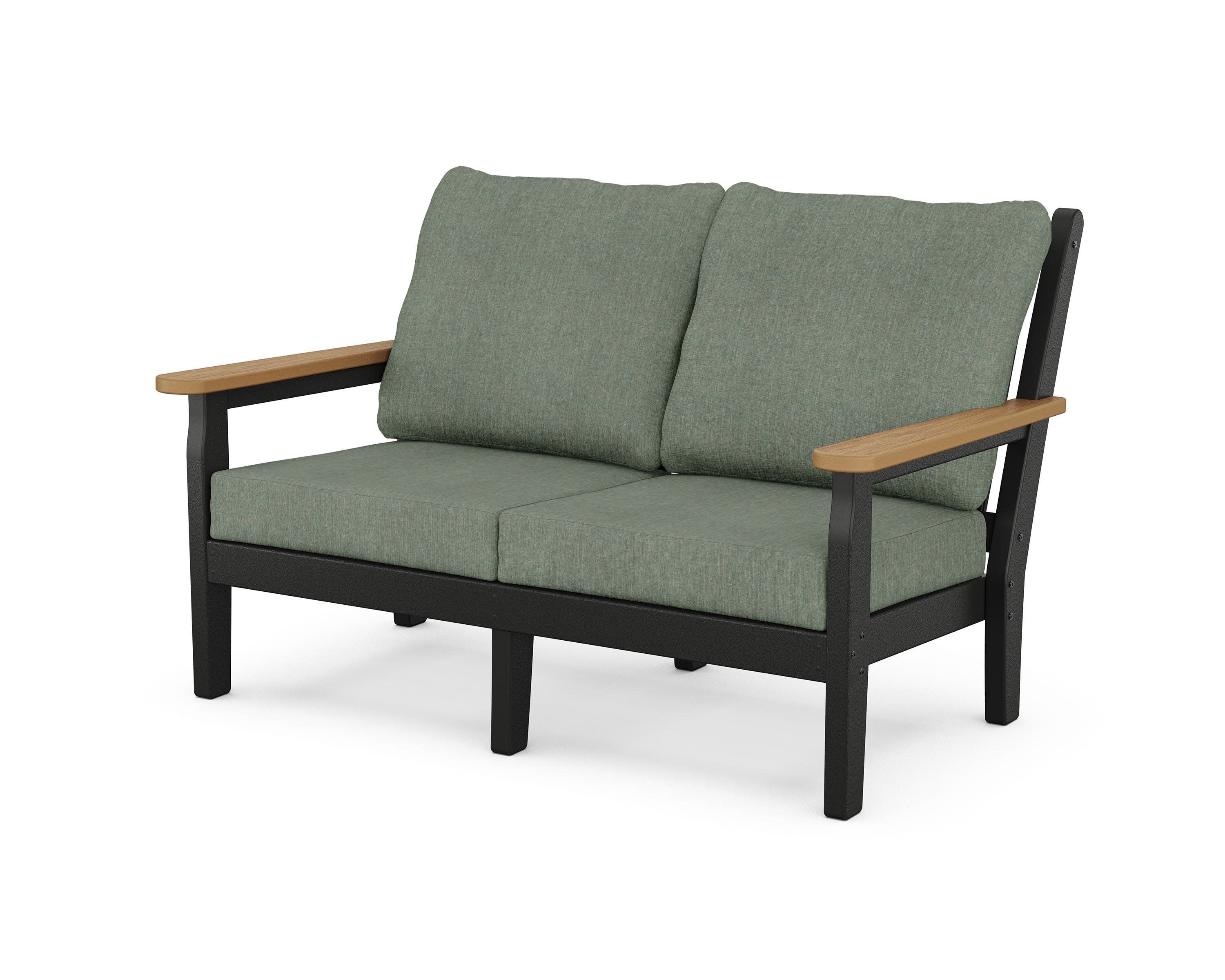 Chippendale Deep Seating Loveseat in Black / Natural / Cast Sage