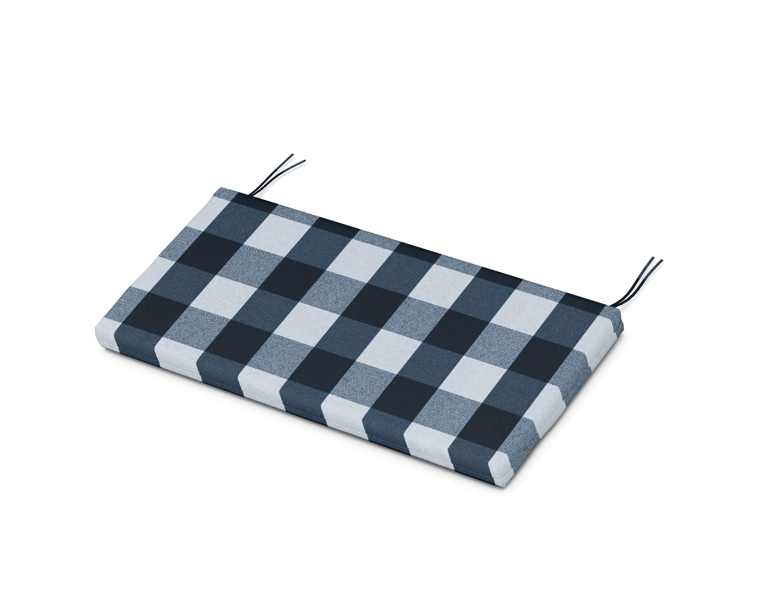 Kids Bench Seat Pad in Buffalo Plaid Marine Indigo
