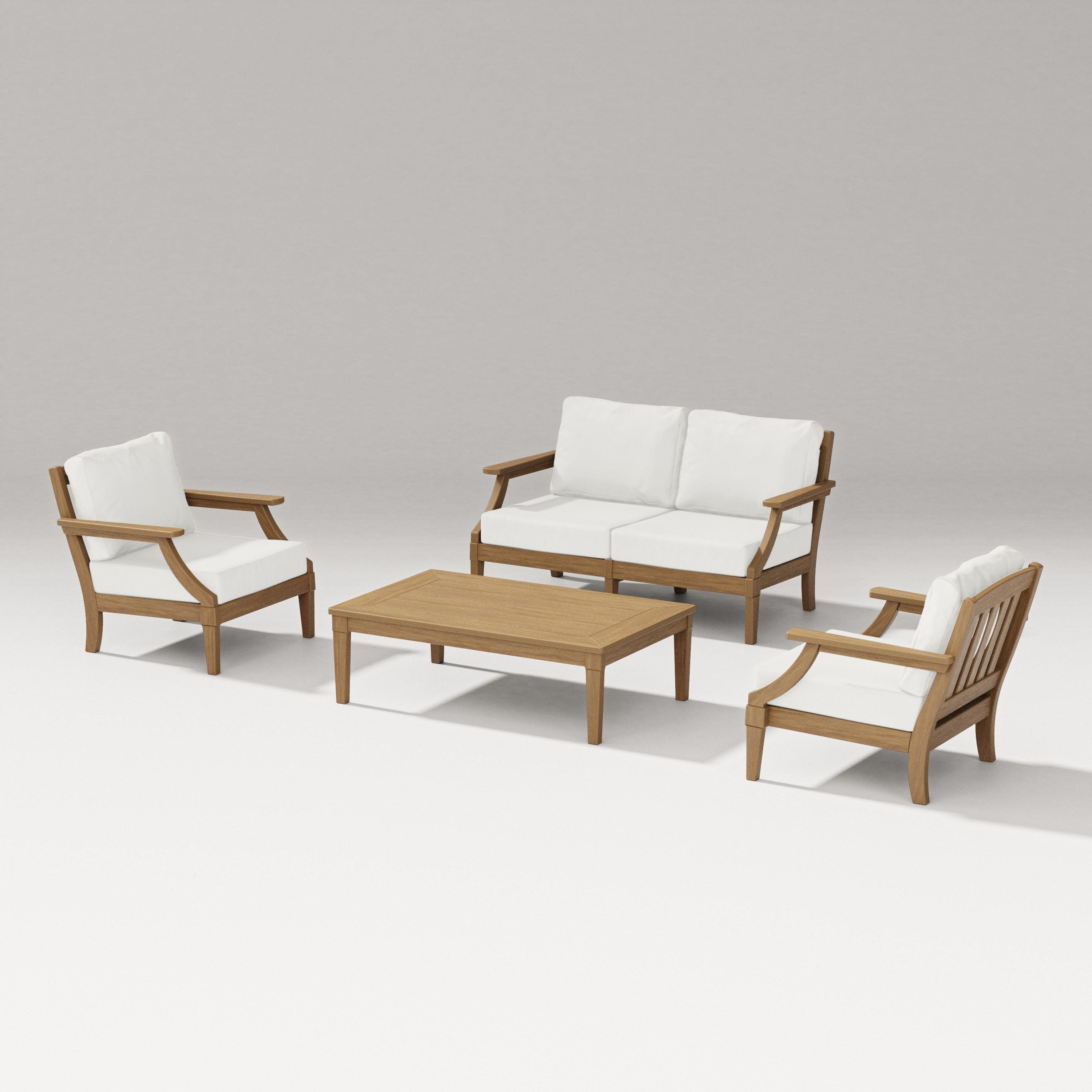Estate Lounge 4-Piece Loveseat Set in Natural / Natural Linen