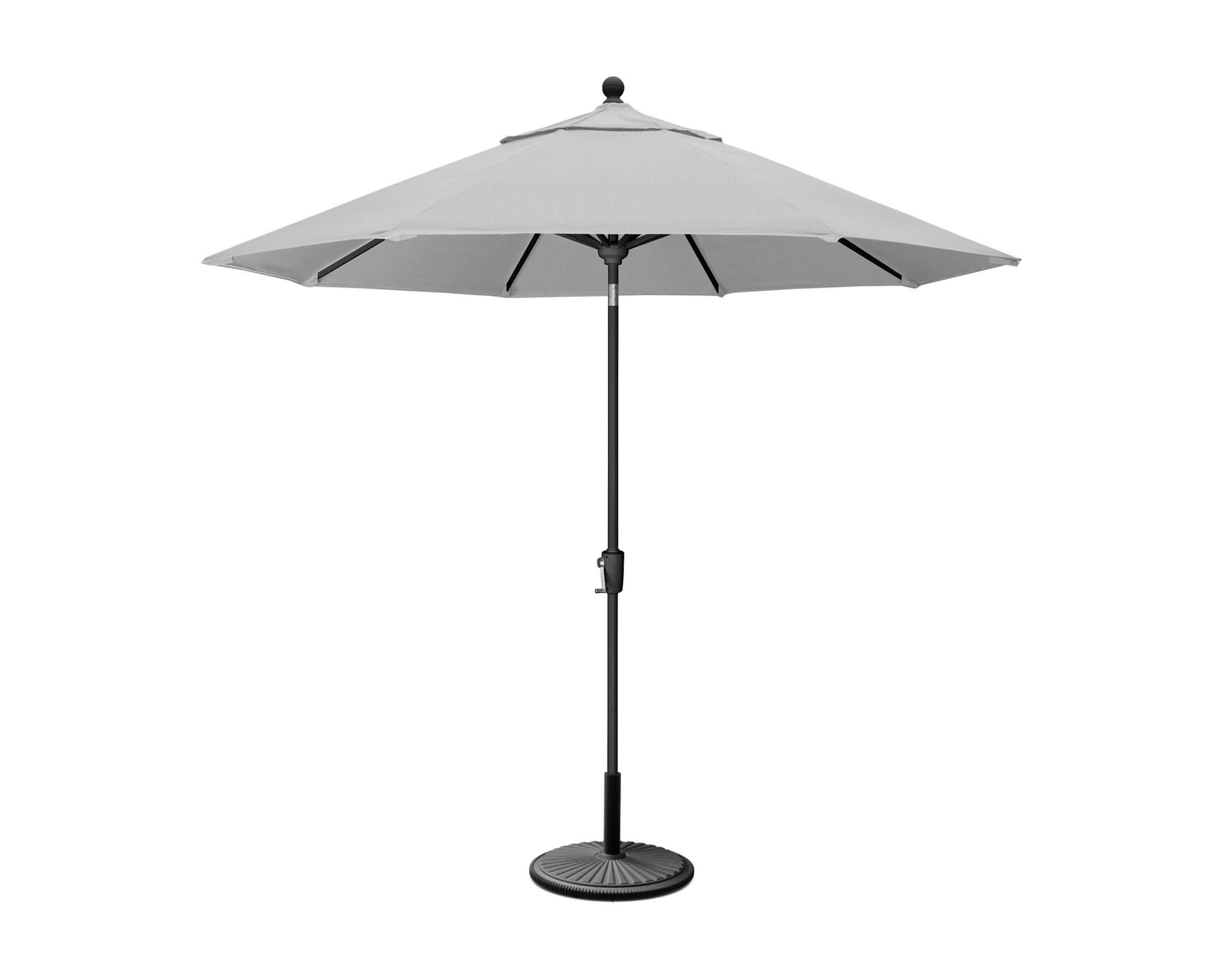9' Tilt Market Umbrella & Base in Black / Granite
