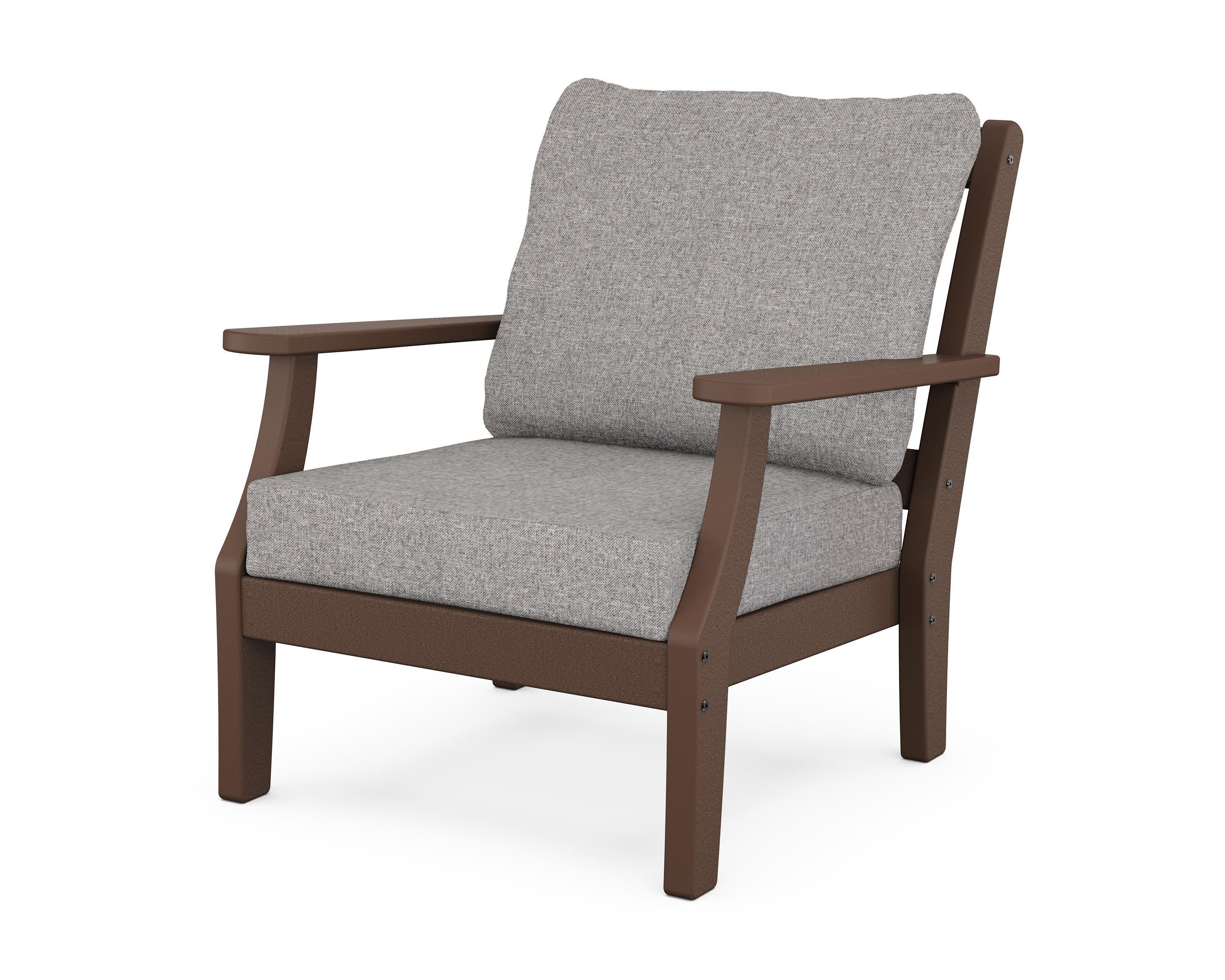Chinoiserie Deep Seating Chair in Mahogany / Grey Mist