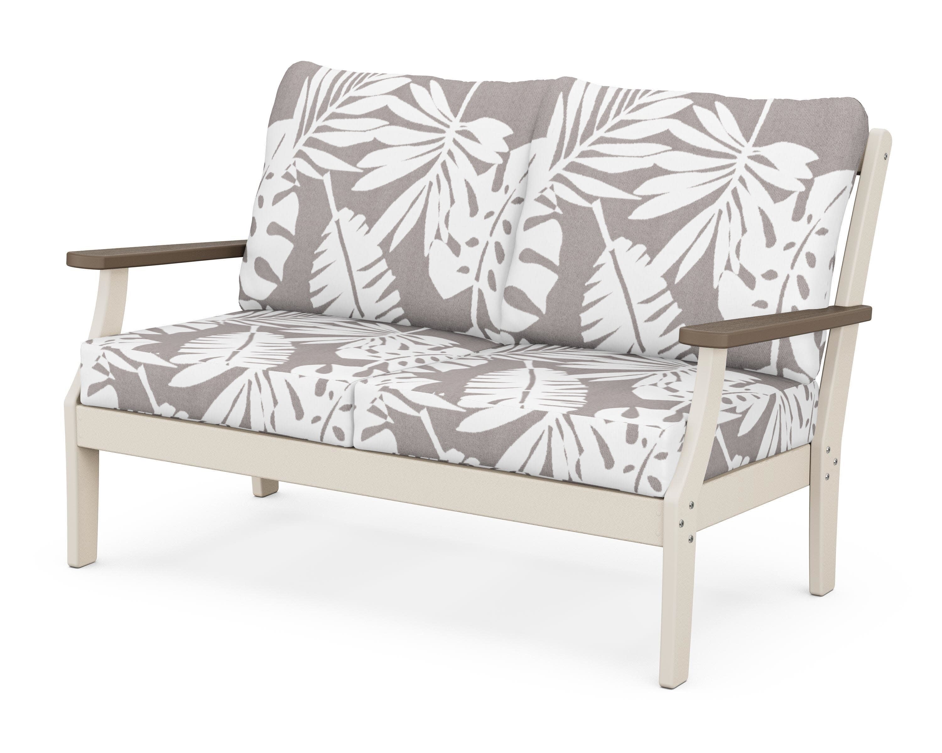 Braxton Deep Seating Loveseat in Sand / Kona / Leaf Grey Mist