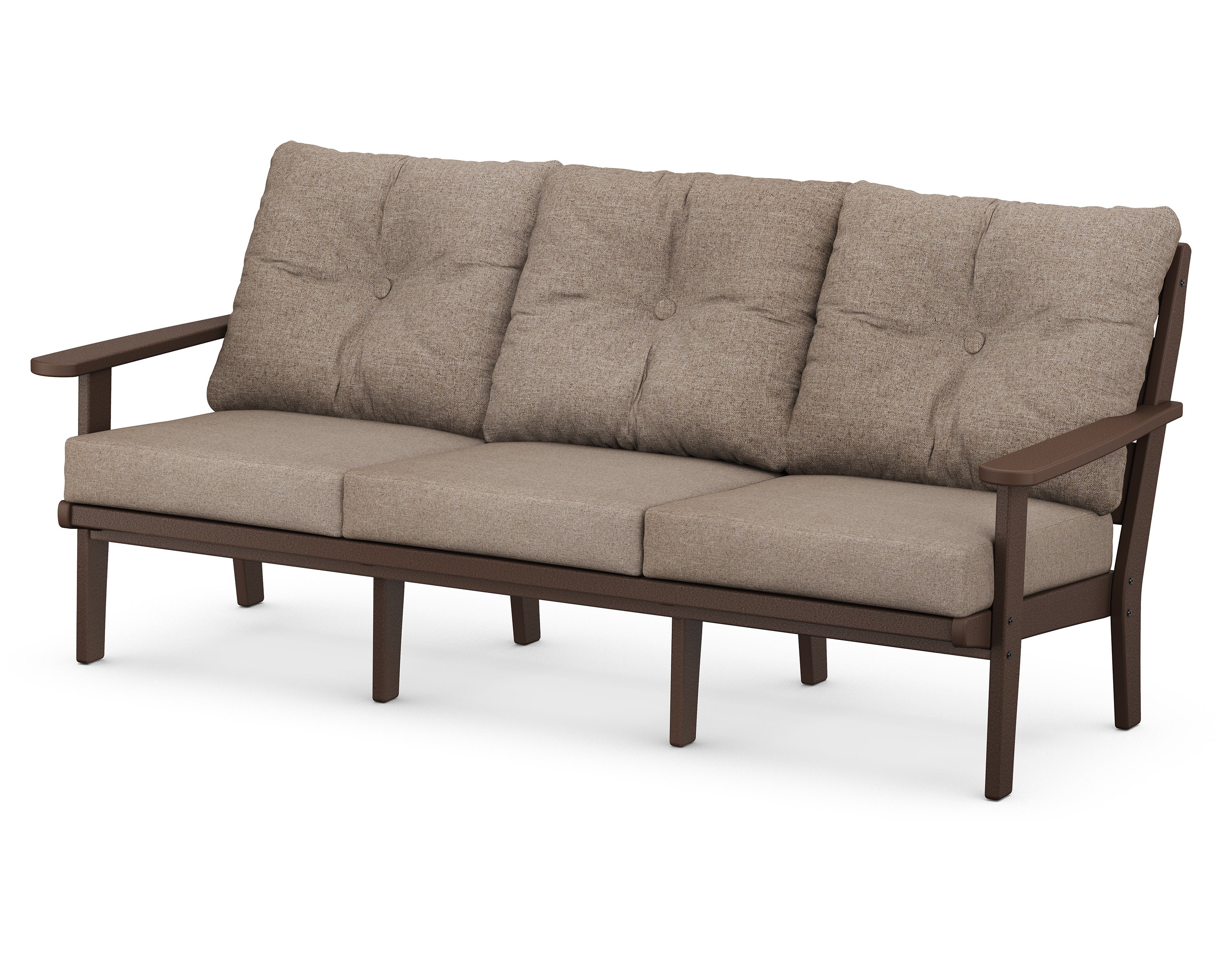 Lakeside Deep Seating Sofa in Mahogany / Spiced Burlap
