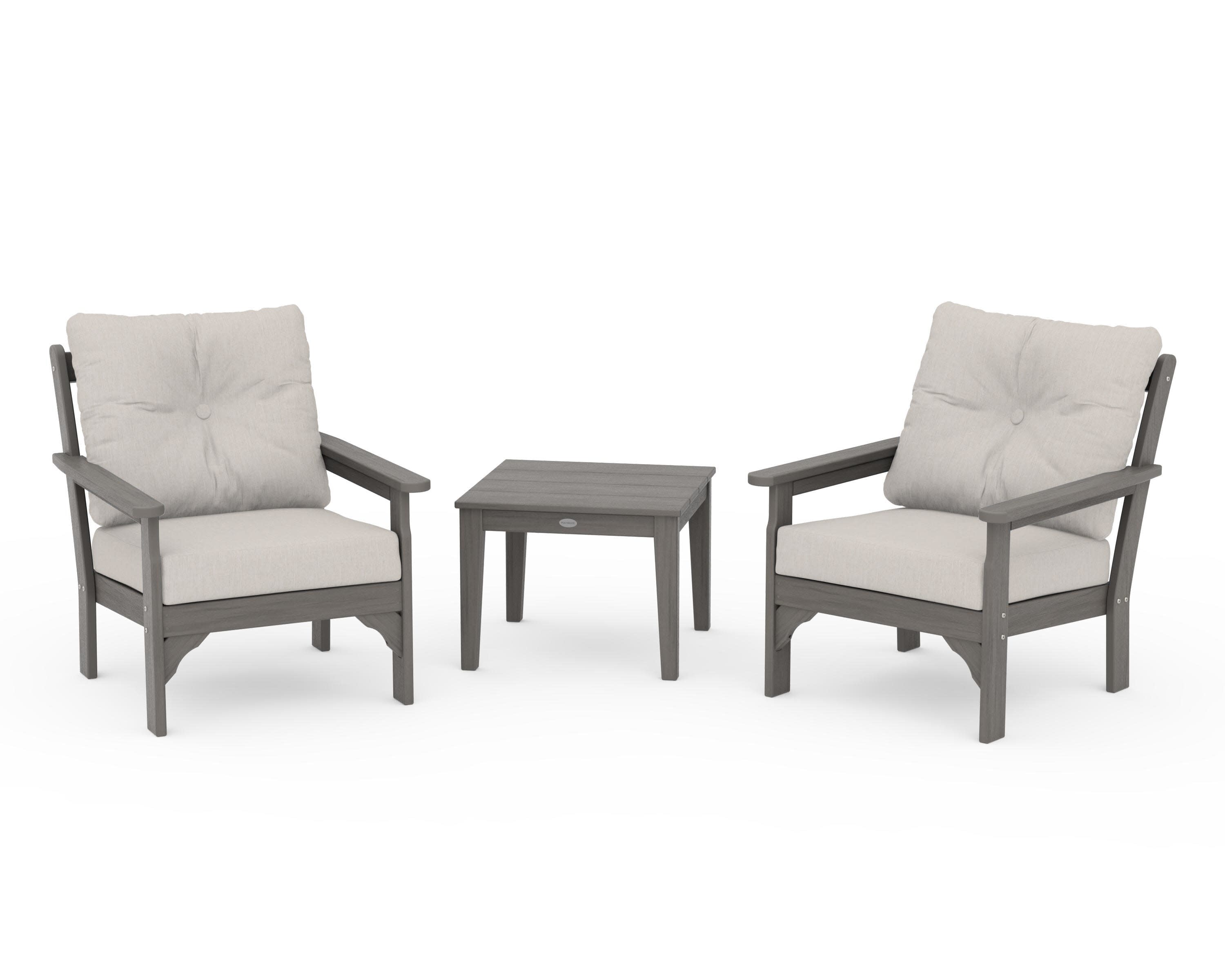 Vineyard 3-Piece Deep Seating Set in Driftwood / Cast Ash