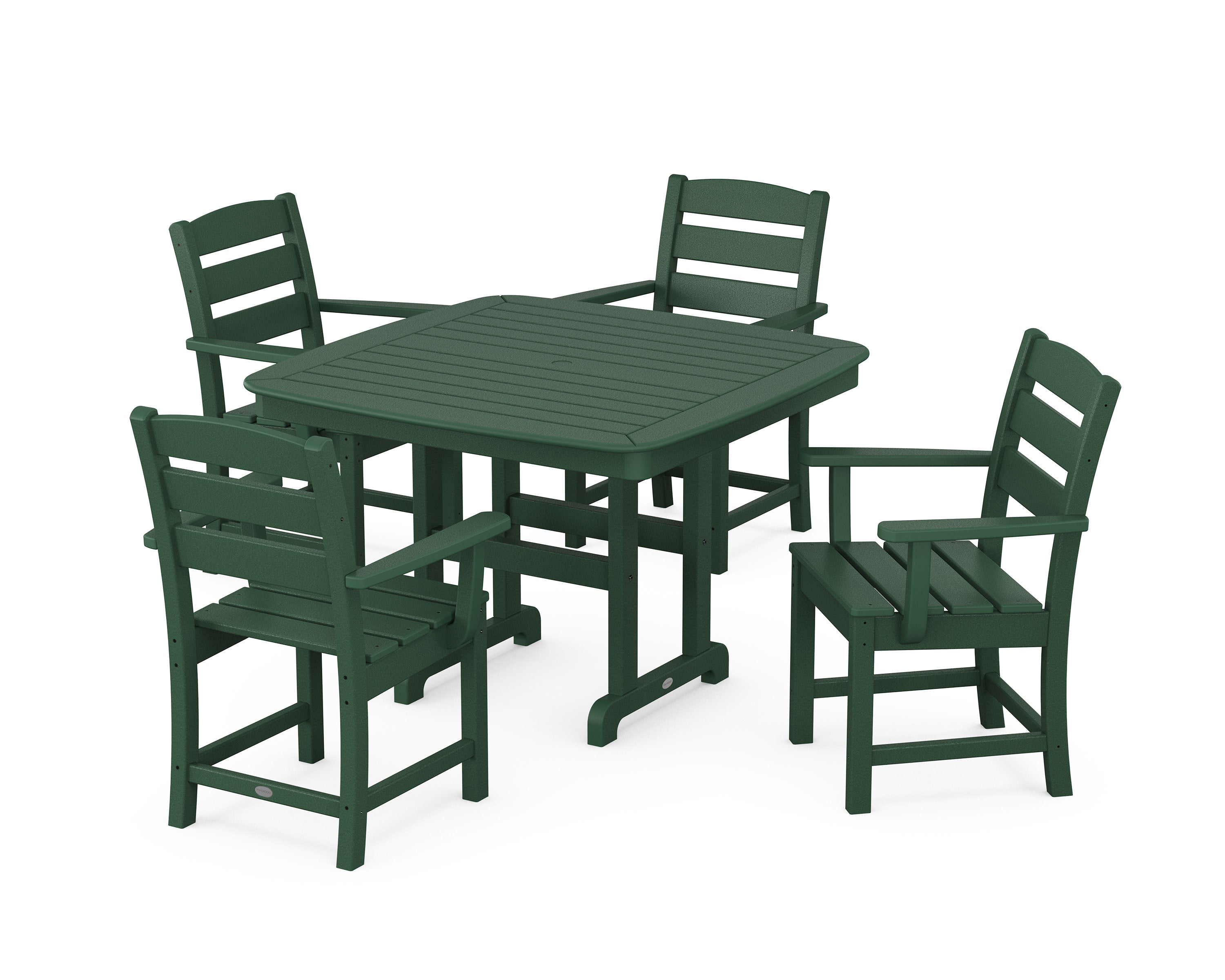 Lakeside 5-Piece Dining Set with Trestle Legs in Green