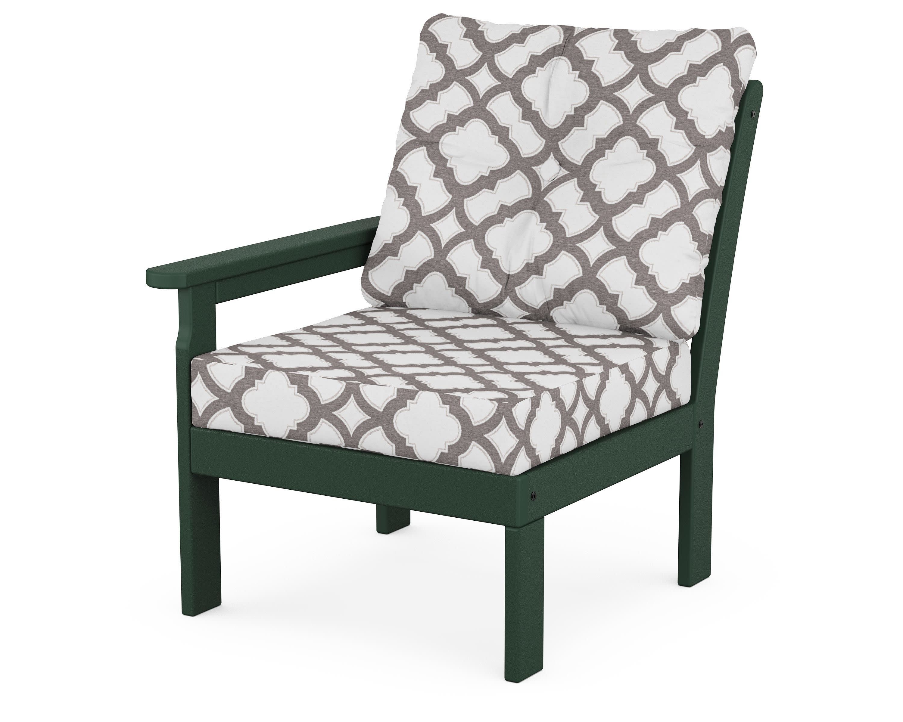 Vineyard Modular Left Arm Chair in Green / Trellis Grey Mist
