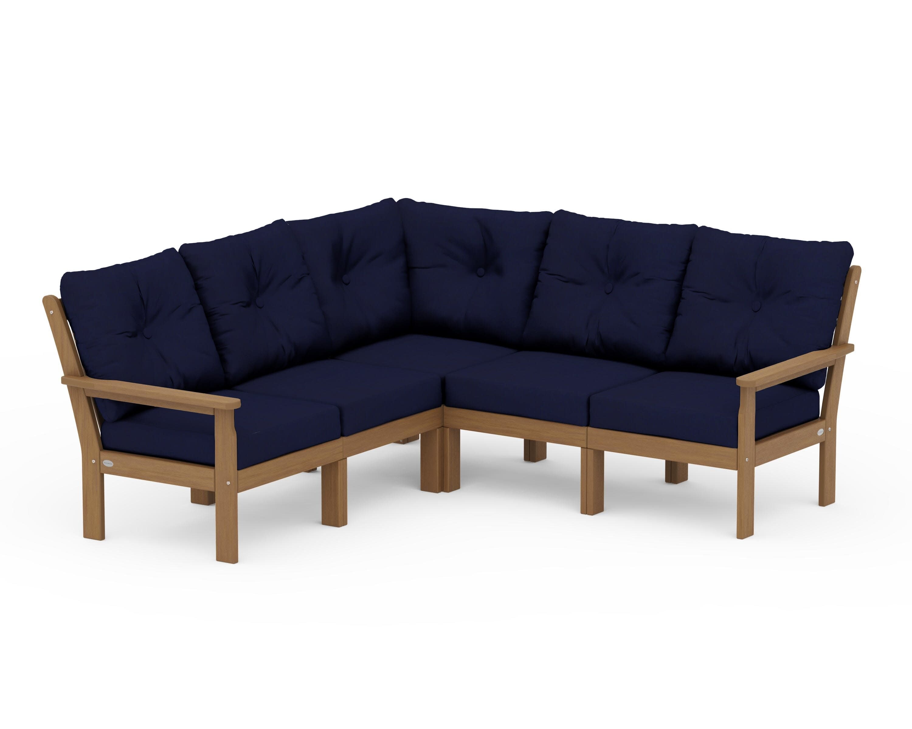 Vineyard 5-Piece Sectional in Natural / Navy