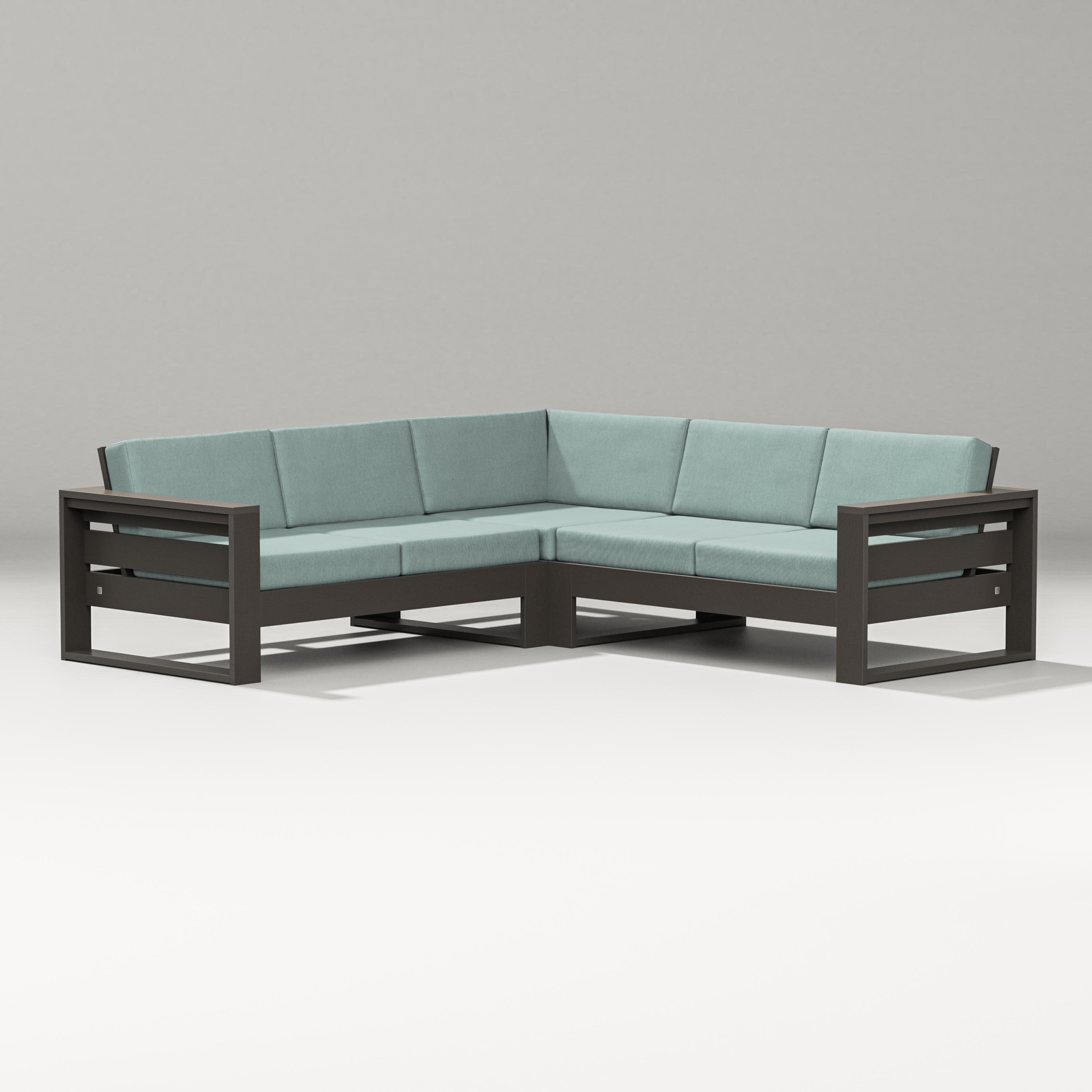 Latitude Corner Sectional in Vintage Coffee / Glacier Spa