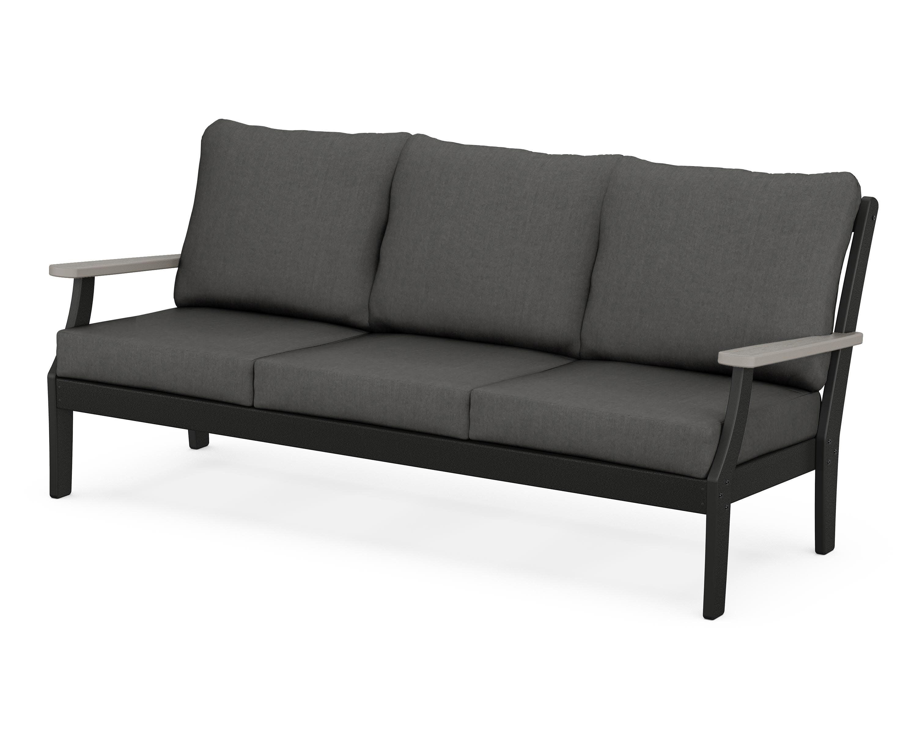 Braxton Deep Seating Sofa in Black / Driftwood / Spectrum Carbon