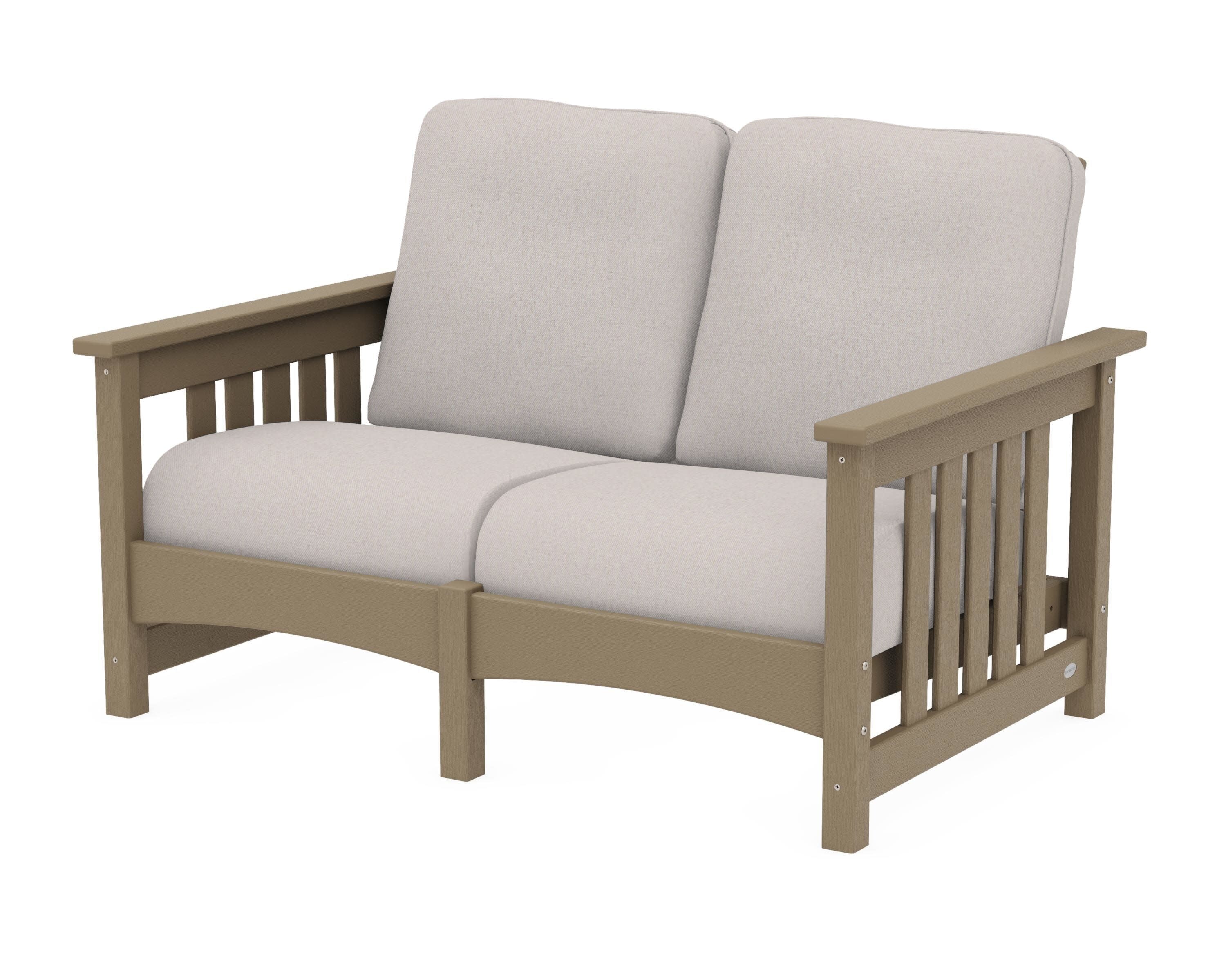 Club Mission Loveseat in Vintage Sahara / Dune Burlap