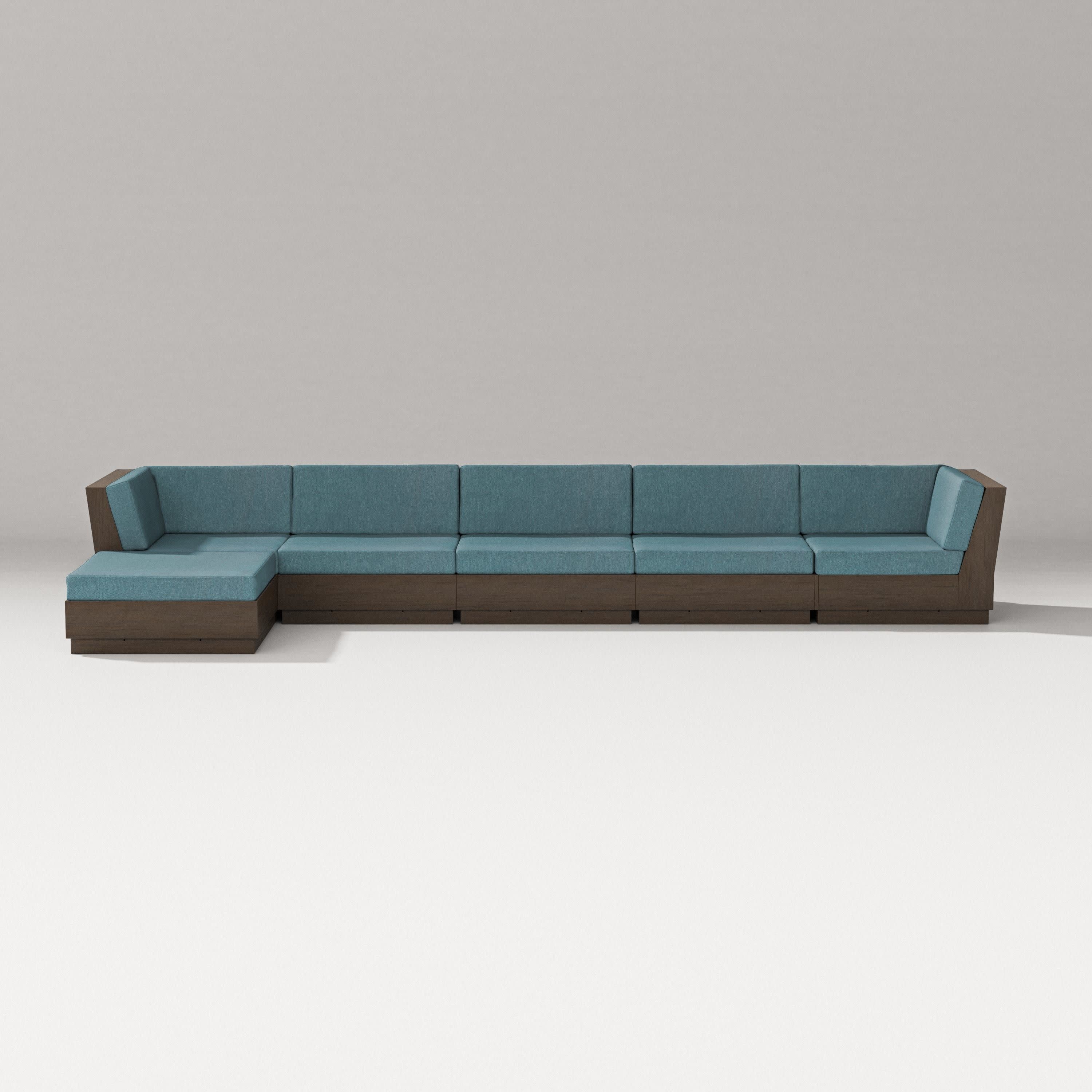 Elevate 6-Piece Chaise Sectional in Kona / Ocean Teal