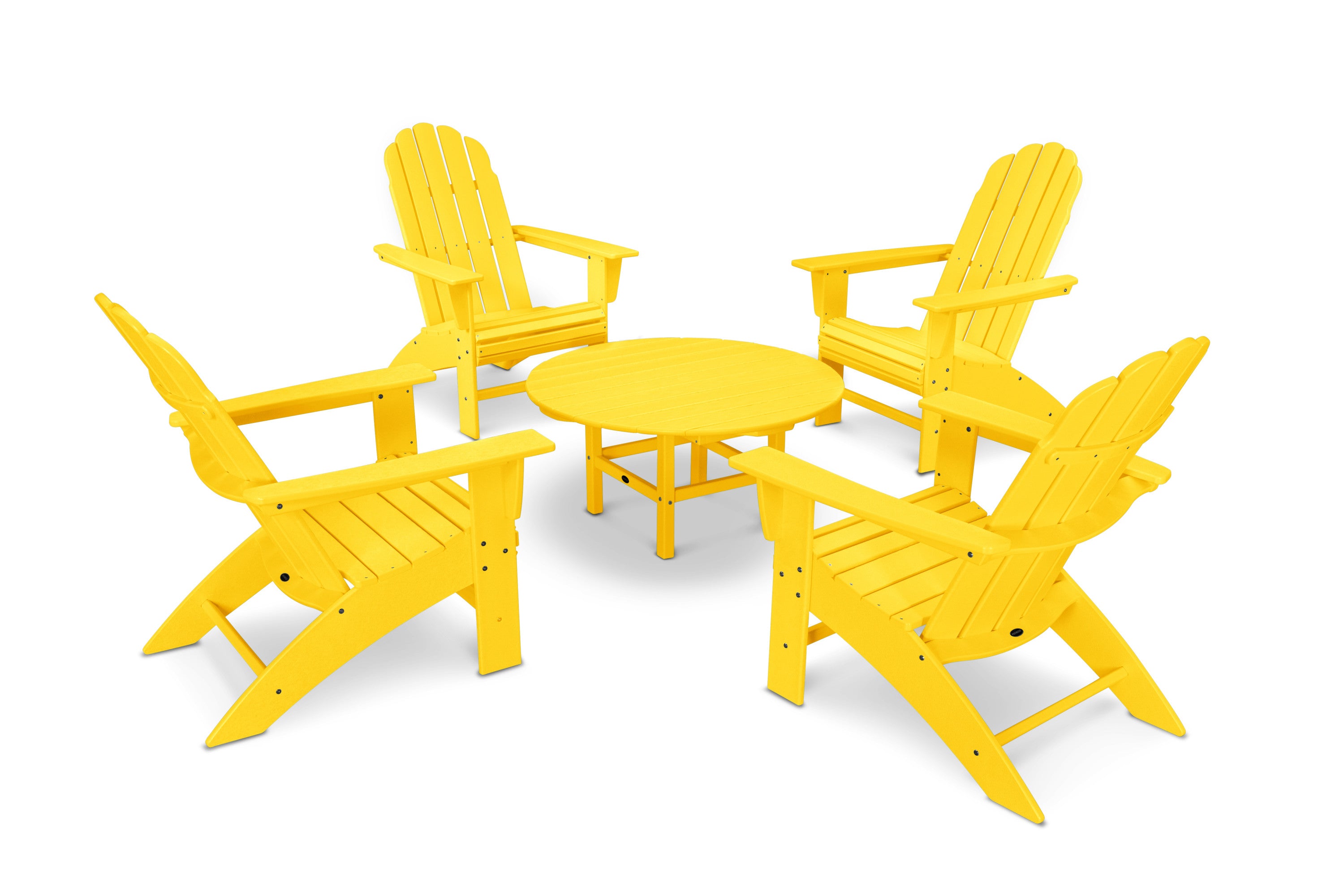 Vineyard 5-Piece Oversized Adirondack Set in Lemon