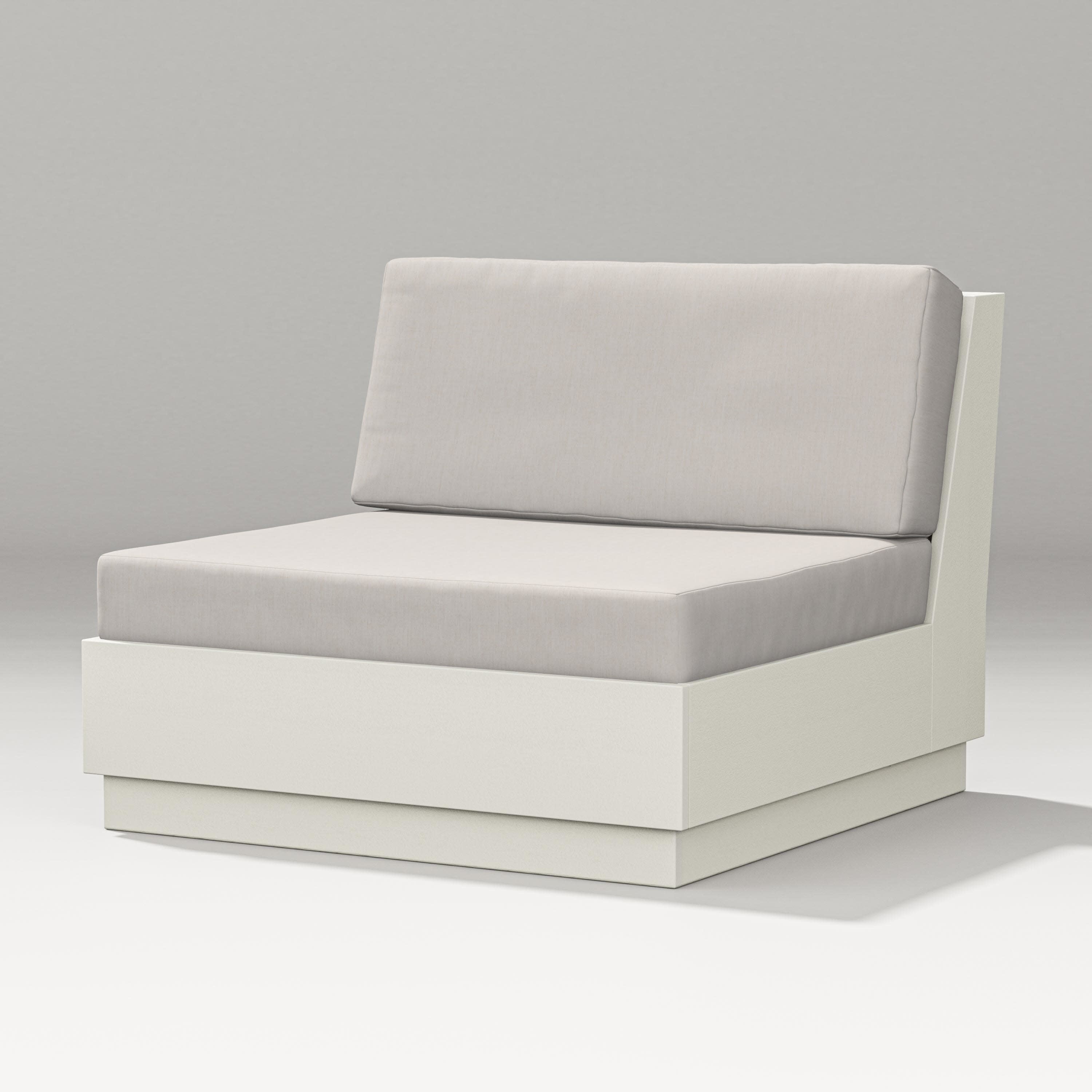 Elevate Modular Armless Chair in Vintage White / Cast Ash