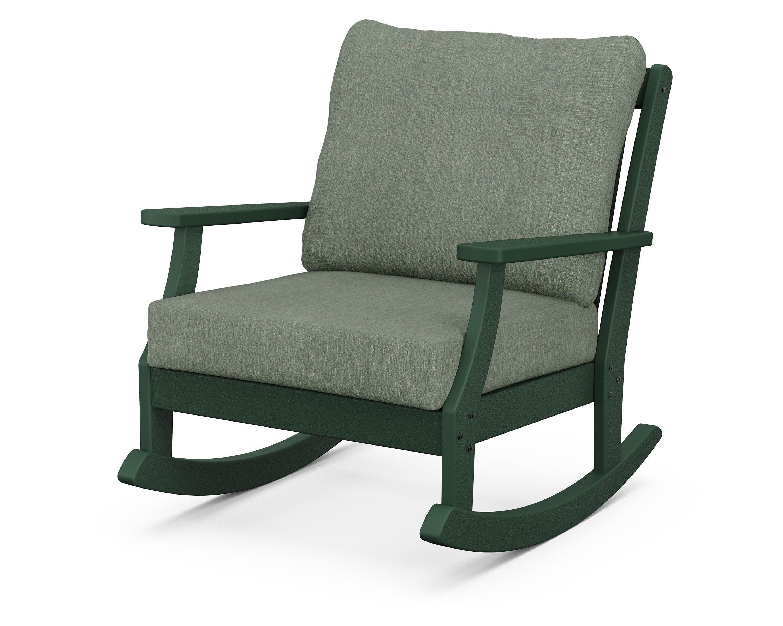 Braxton Deep Seating Rocking Chair in Green / Cast Sage