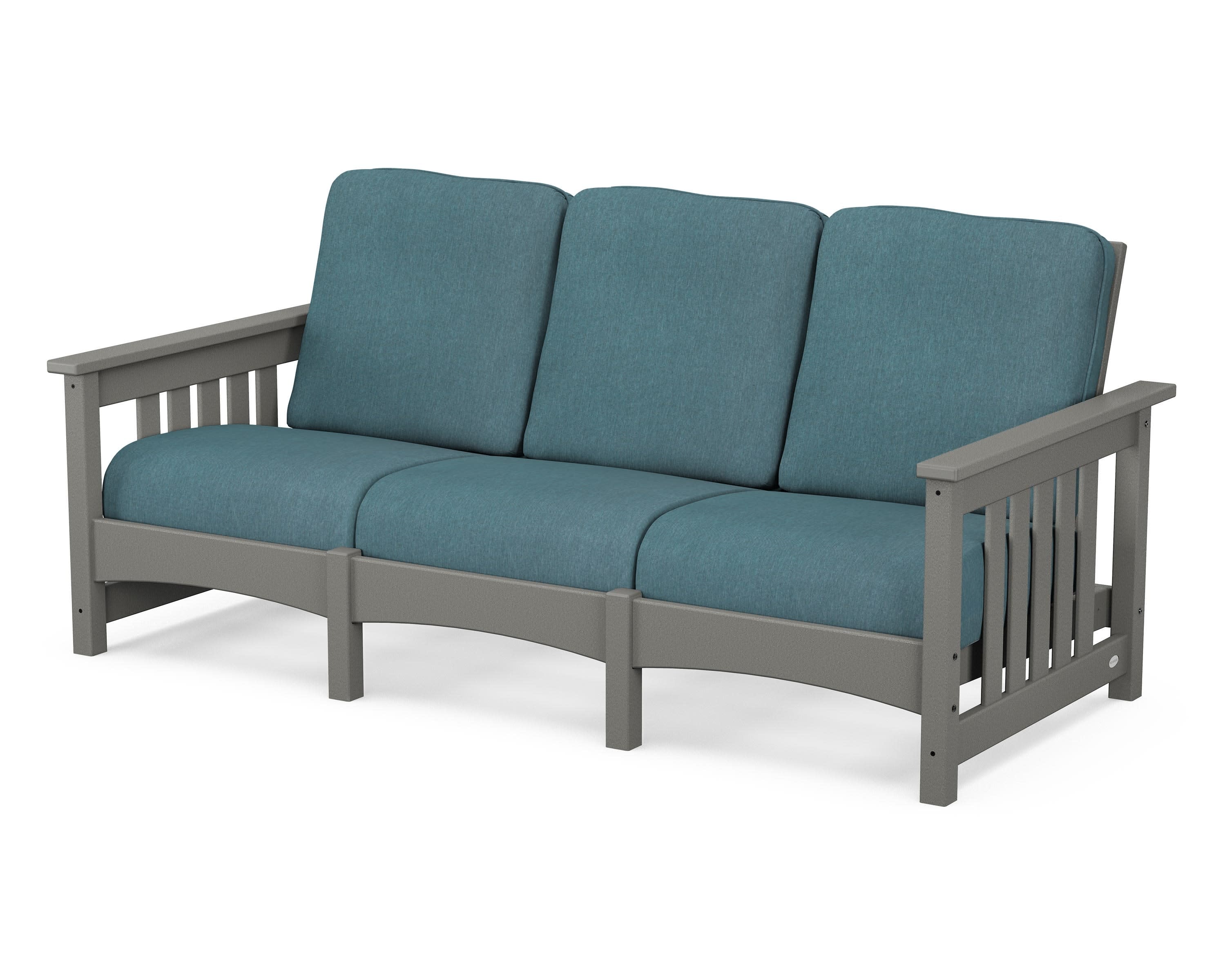 Club Mission Sofa in Slate Grey / Ocean Teal