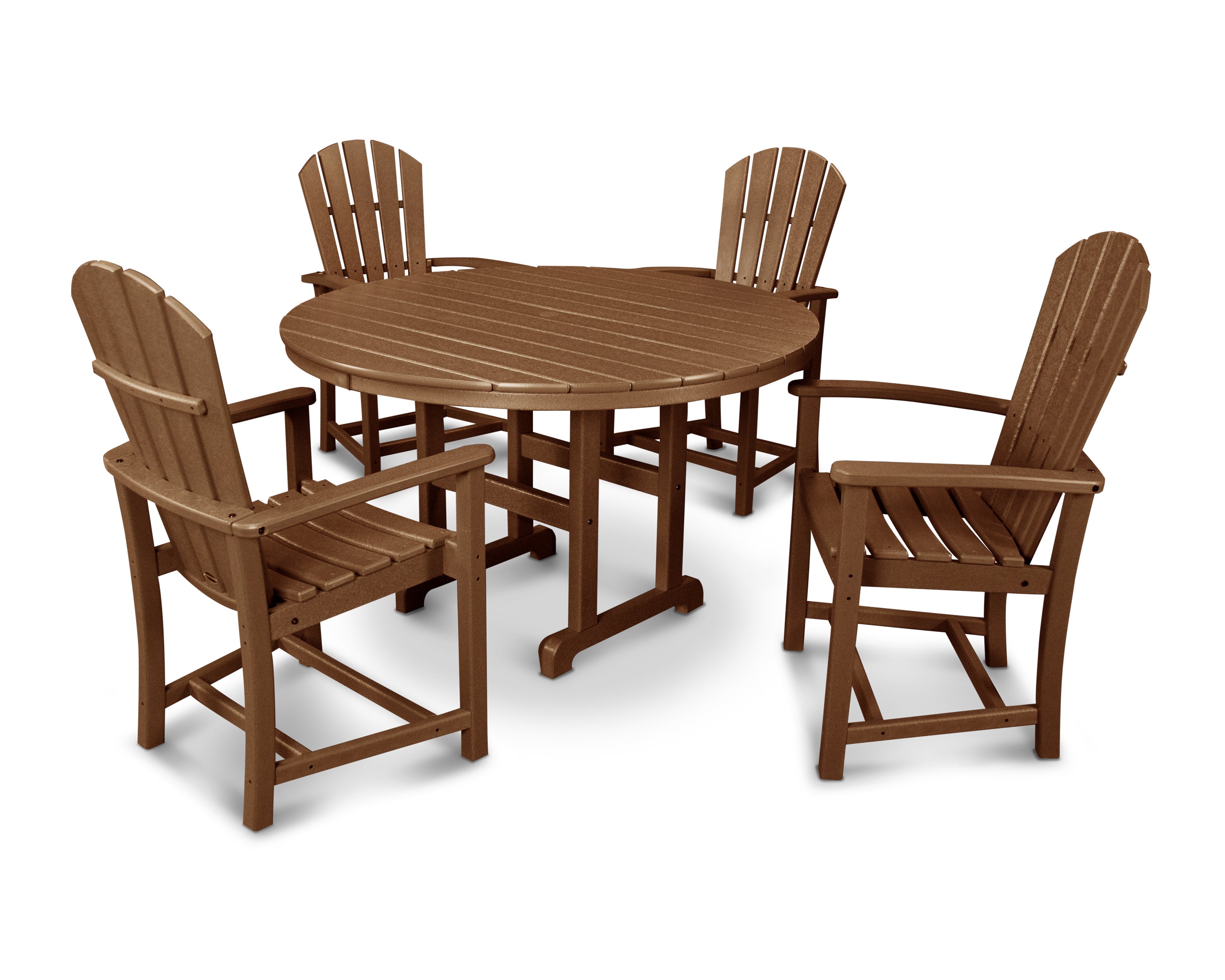 Palm Coast 5-Piece Round Farmhouse Dining Set in Teak