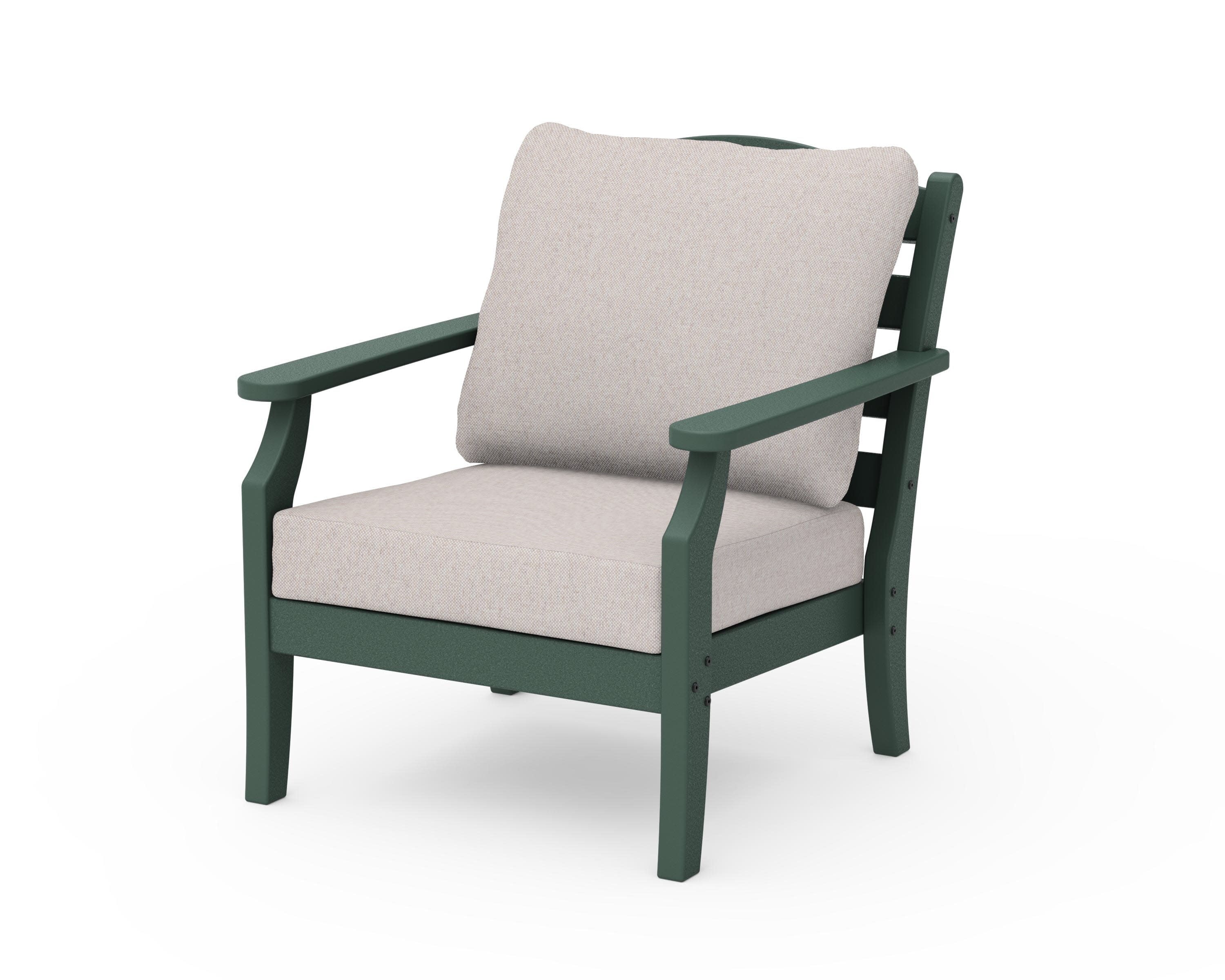 Savannah Deep Seating Chair in Green / Dune Burlap