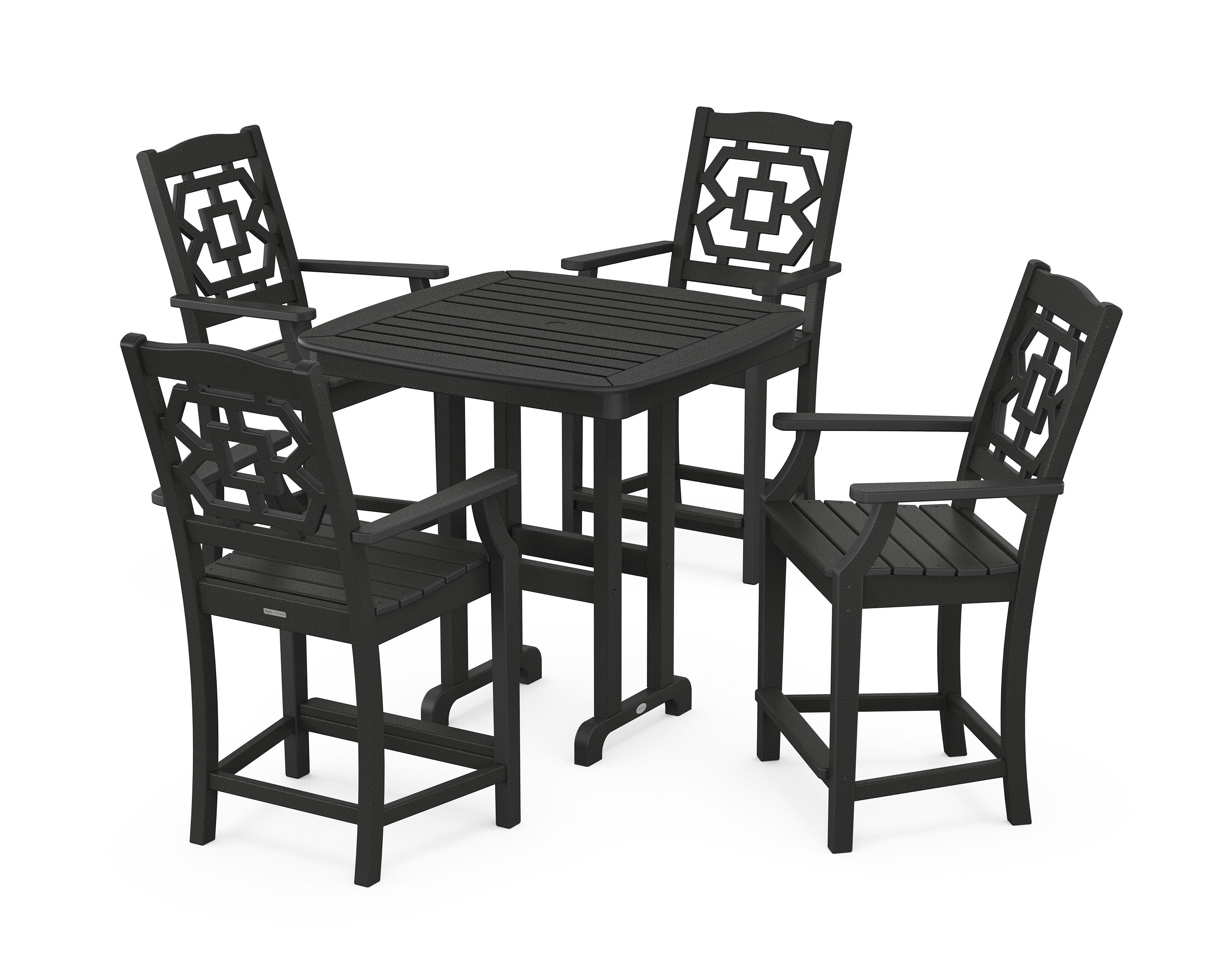 Chinoiserie 5-Piece Counter Set in Black