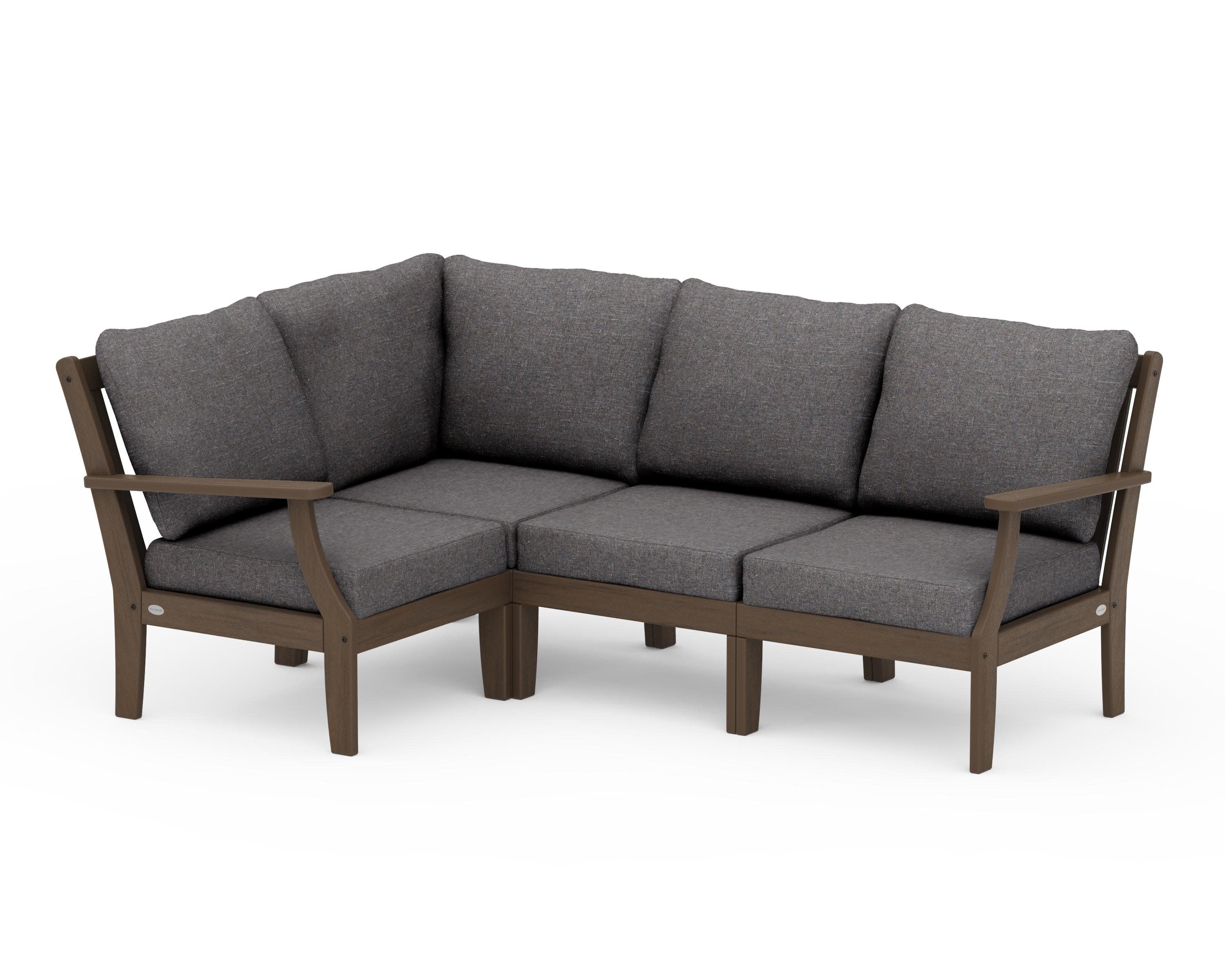 Braxton Modular 4-Piece Deep Seating Set in Kona / Ash Charcoal