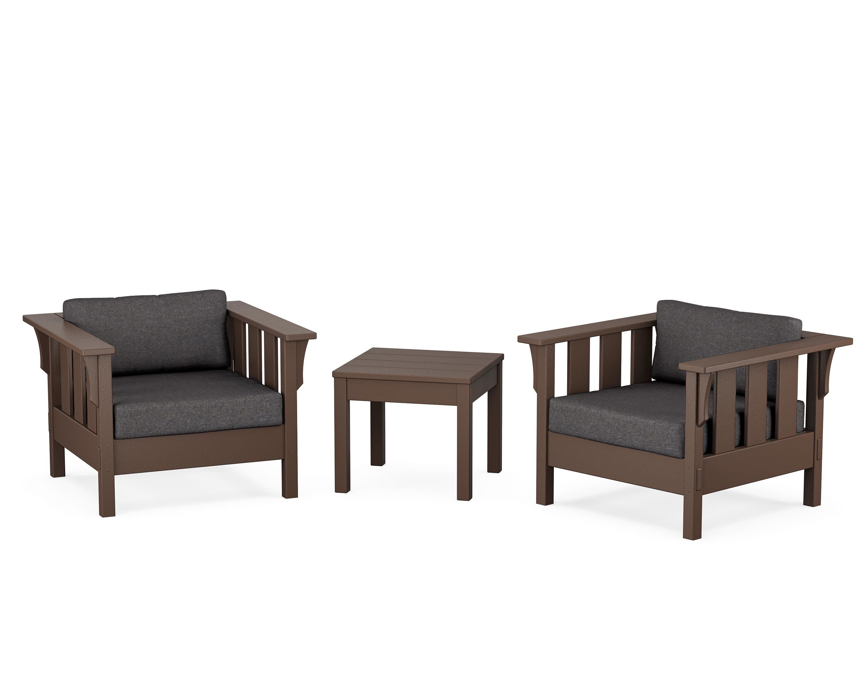 Acadia 3-Piece Deep Seating Set in Mahogany / Ash Charcoal