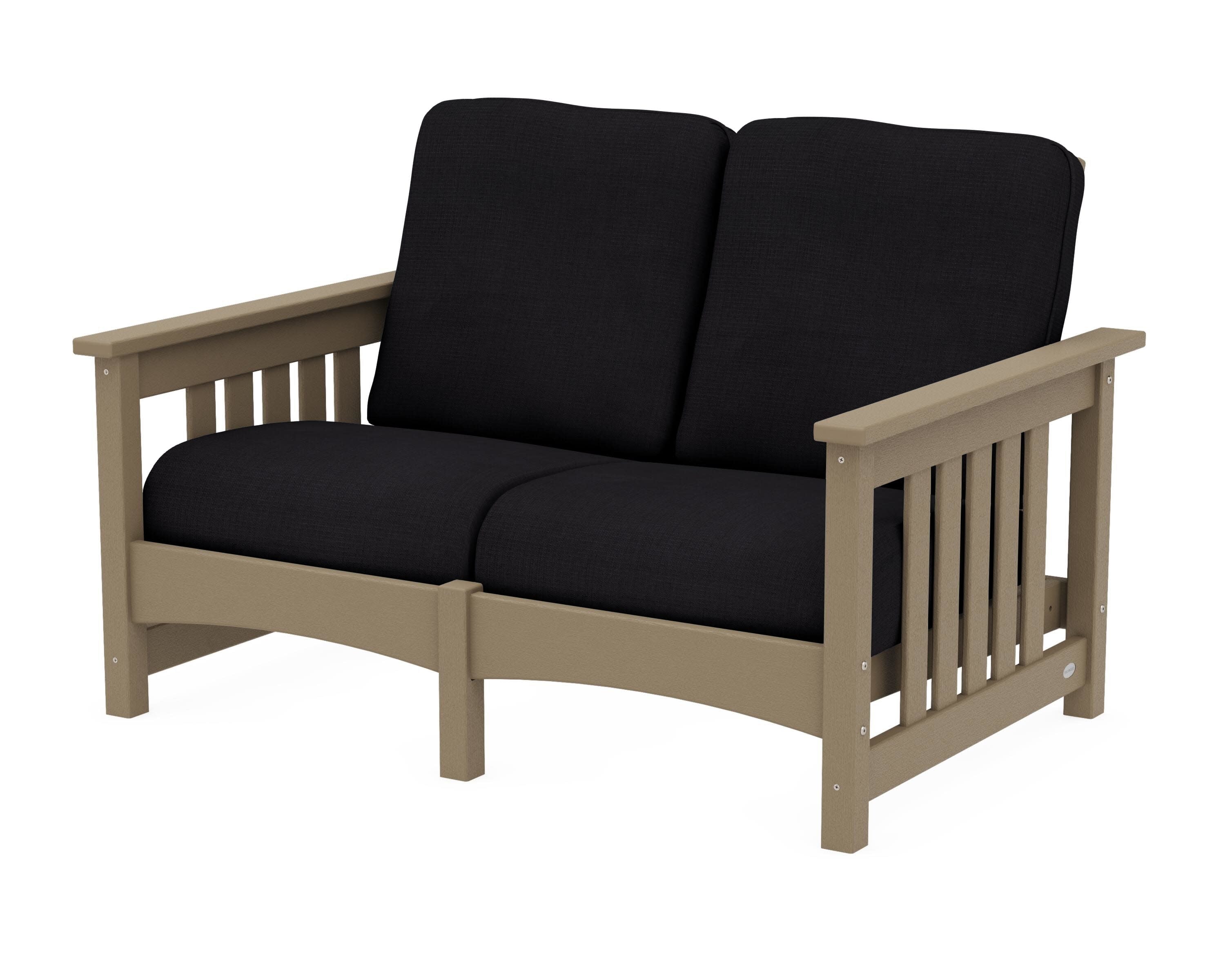 Club Mission Loveseat in Vintage Sahara / Midnight Linen