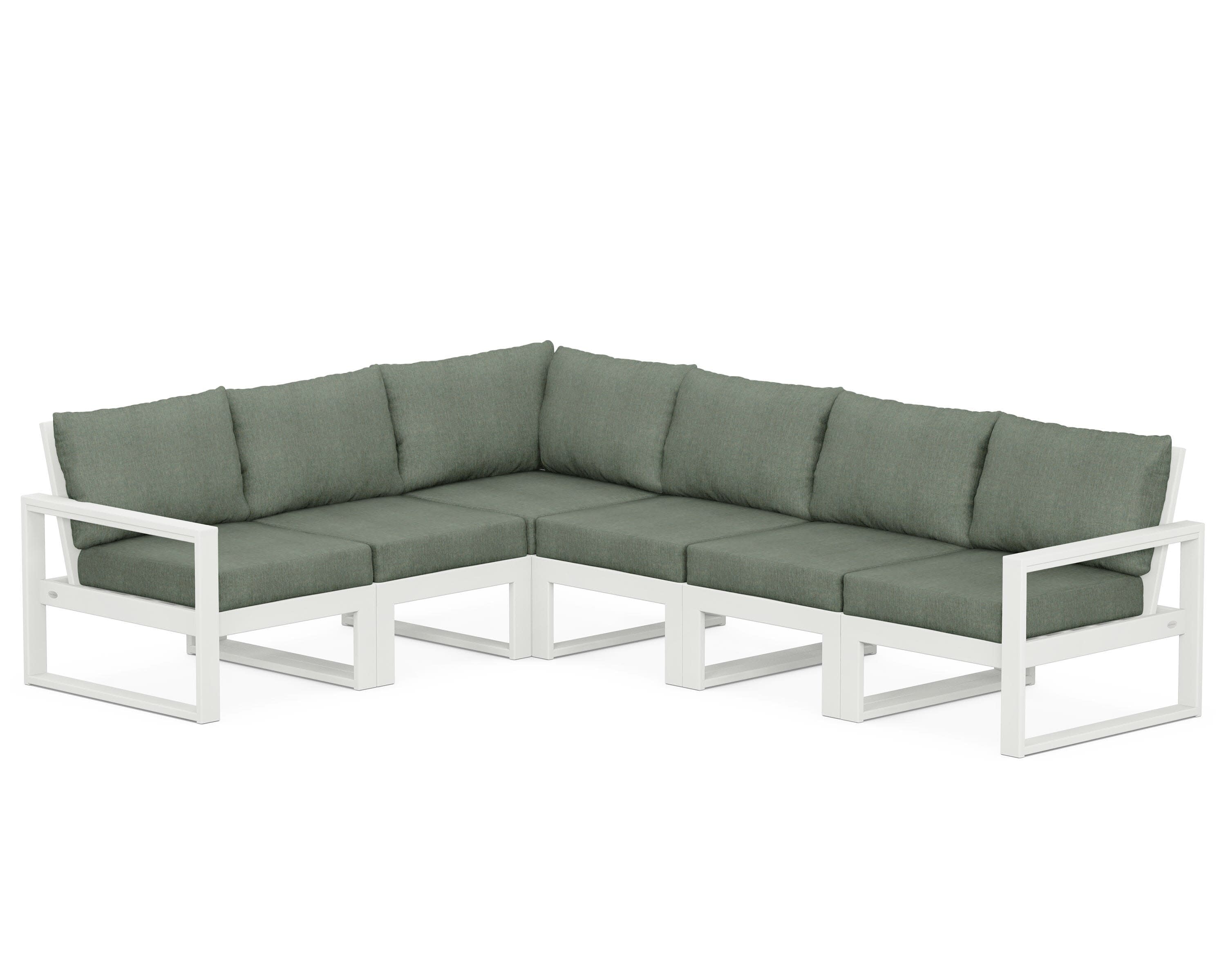 EDGE 6-Piece Modular Deep Seating Set in Vintage White / Cast Sage