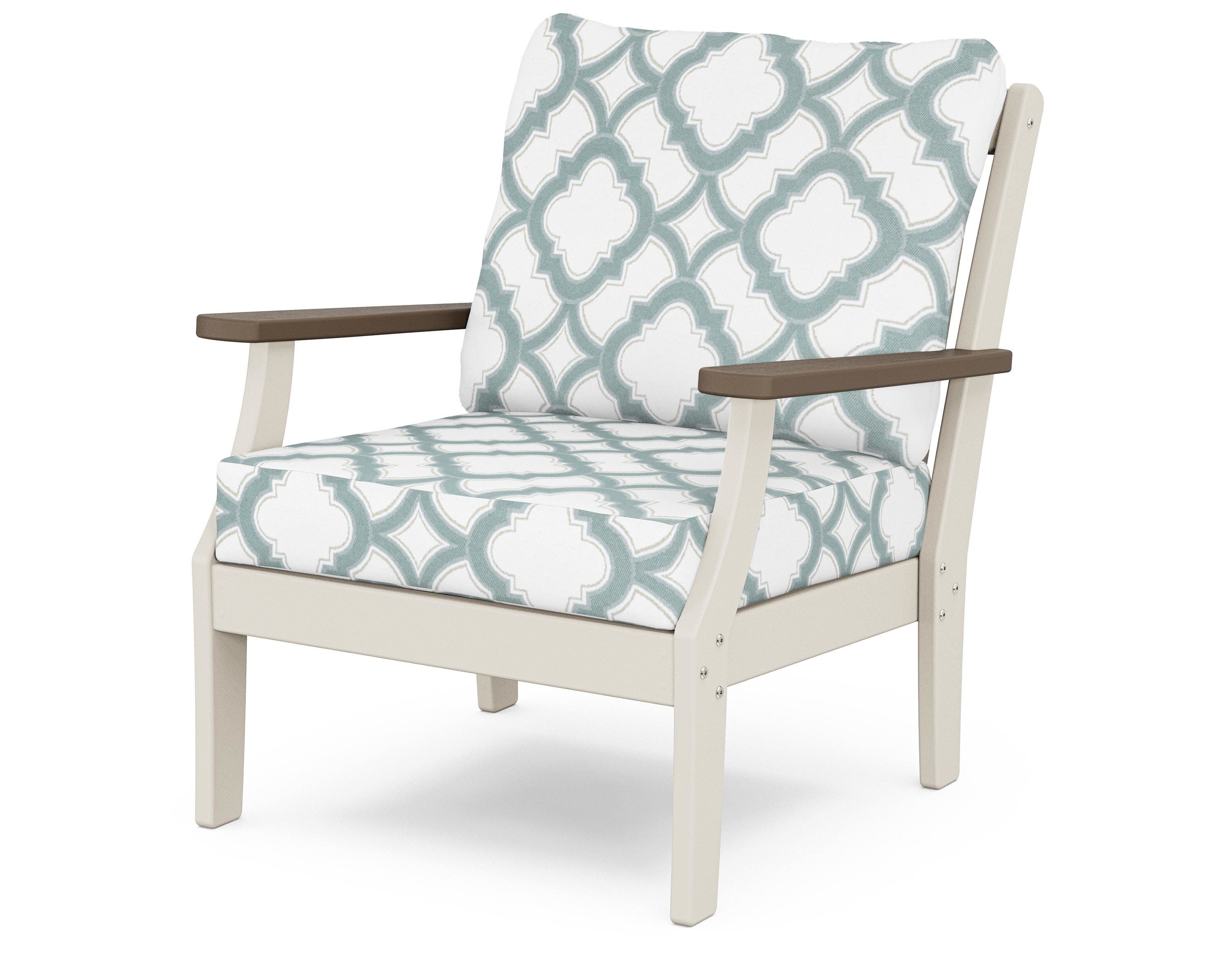 Braxton Deep Seating Chair in Sand / Kona / Trellis Glacier Spa