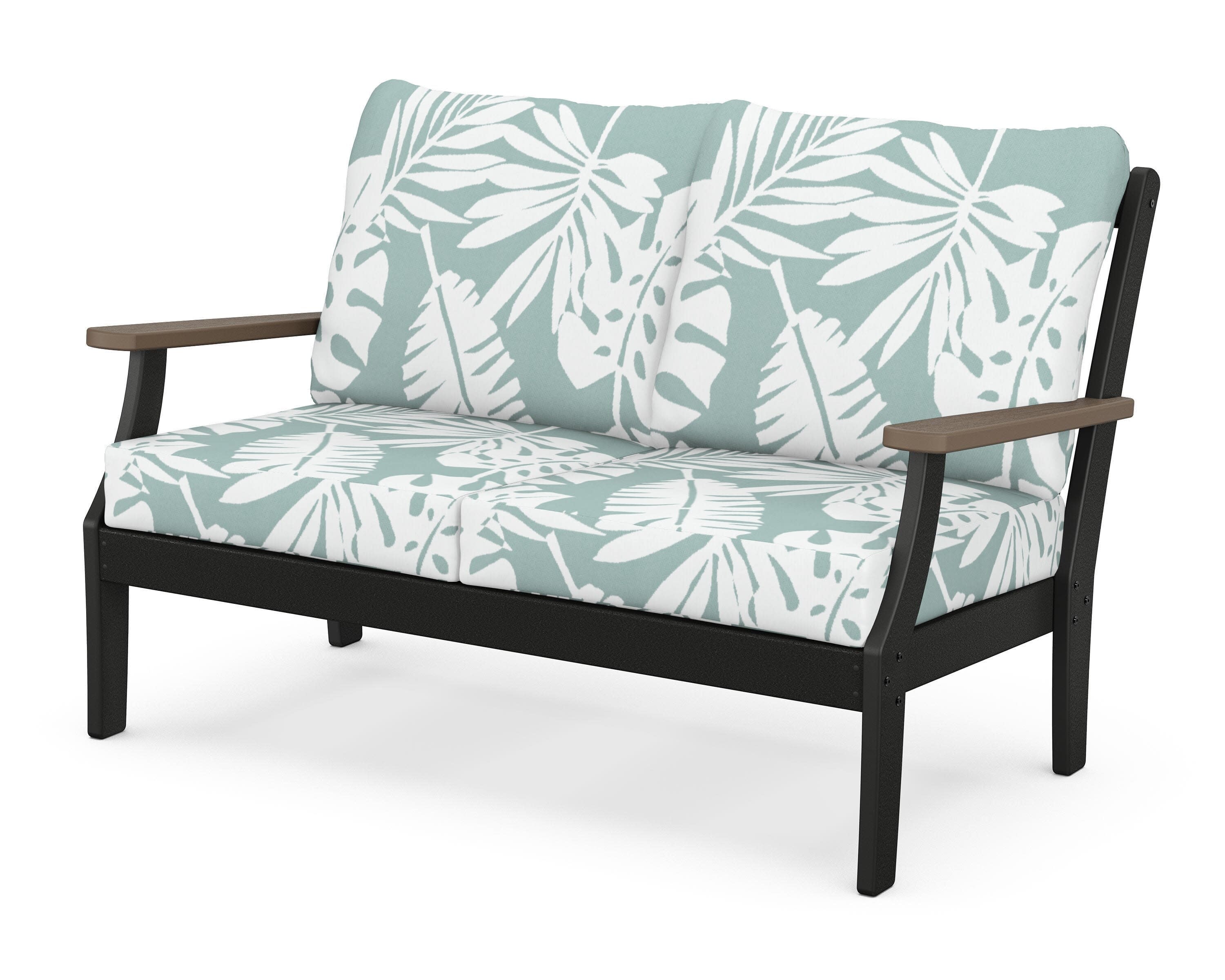 Braxton Deep Seating Loveseat in Black / Kona / Leaf Glacier Spa