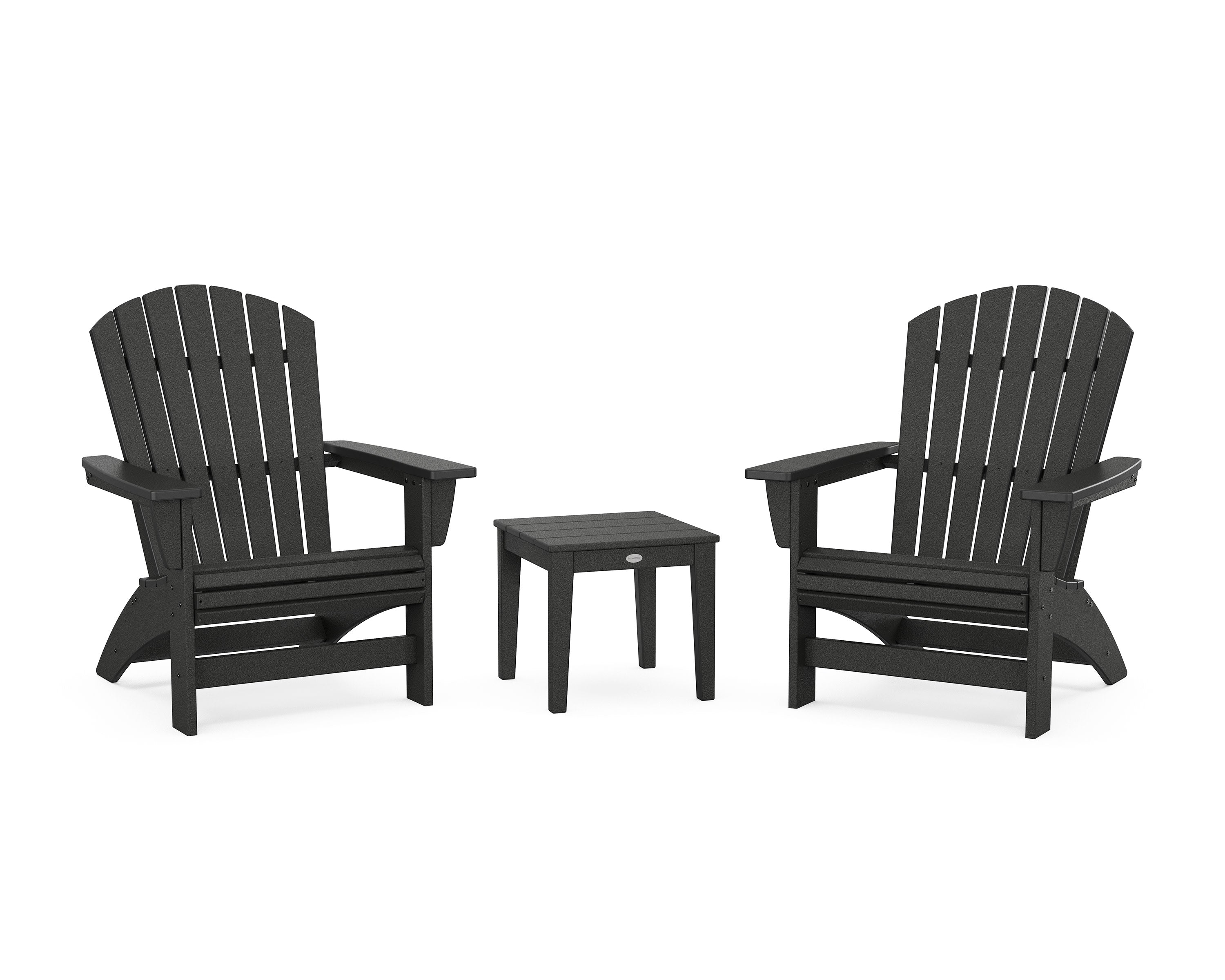 3-Piece Nautical Grand Adirondack Set in Black