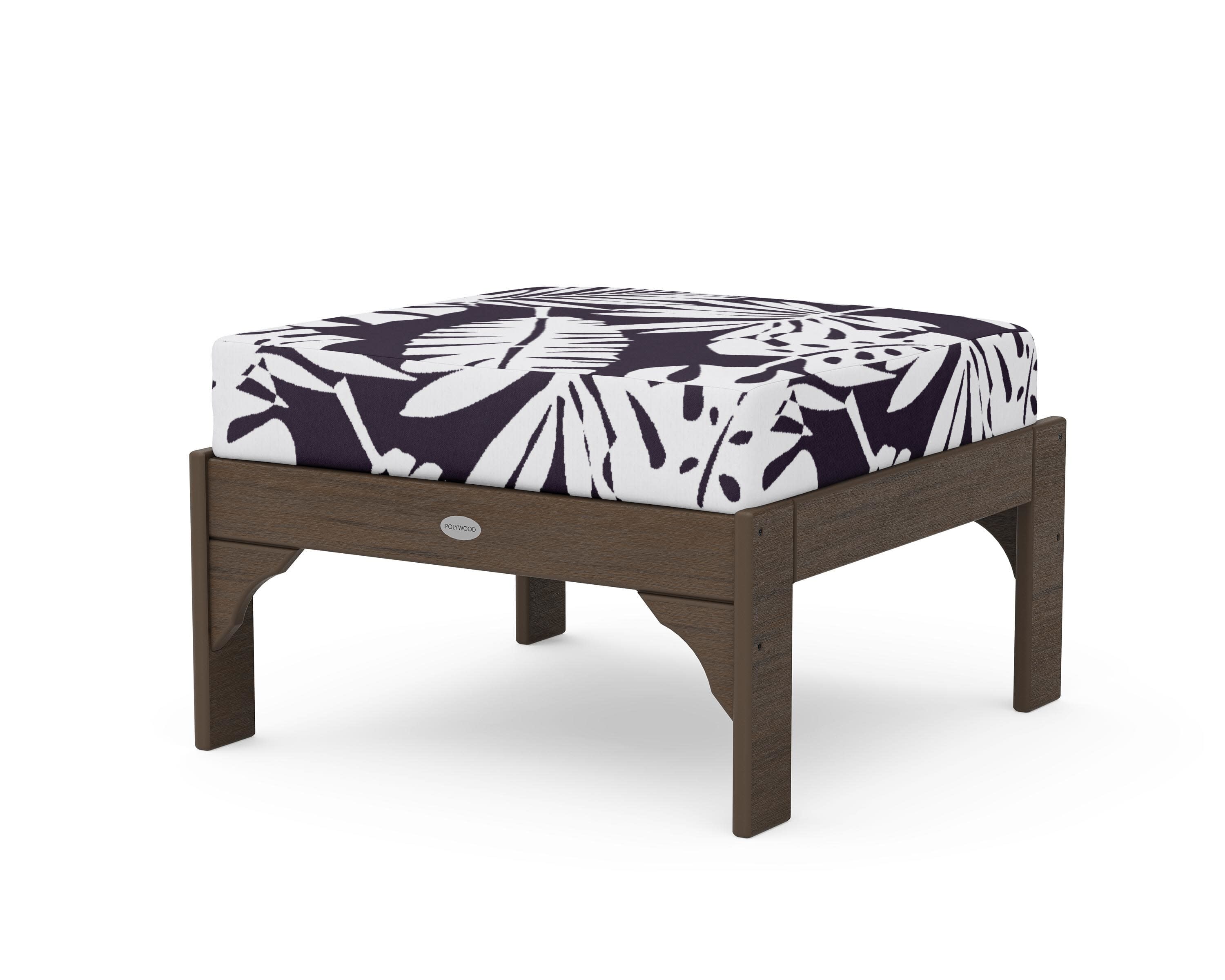 Vineyard Deep Seating Ottoman in Kona / Leaf Navy