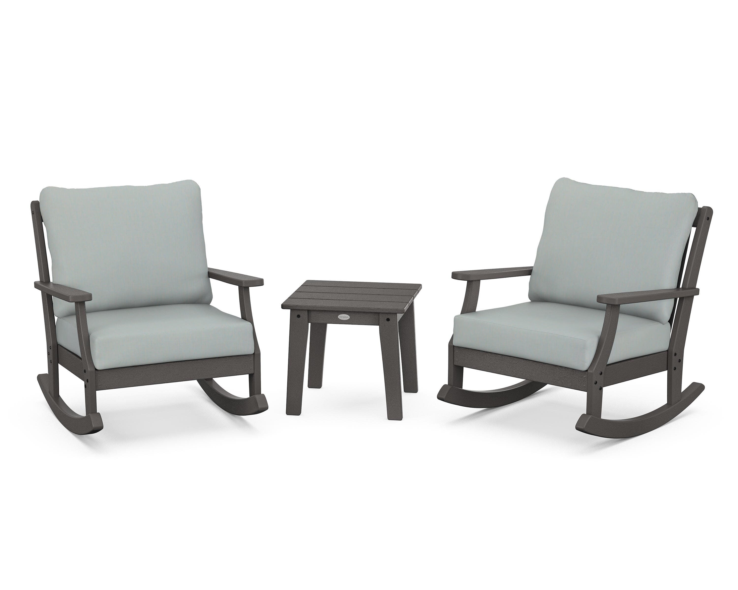 Braxton 3-Piece Deep Seating Rocker Set in Vintage Coffee / Spa