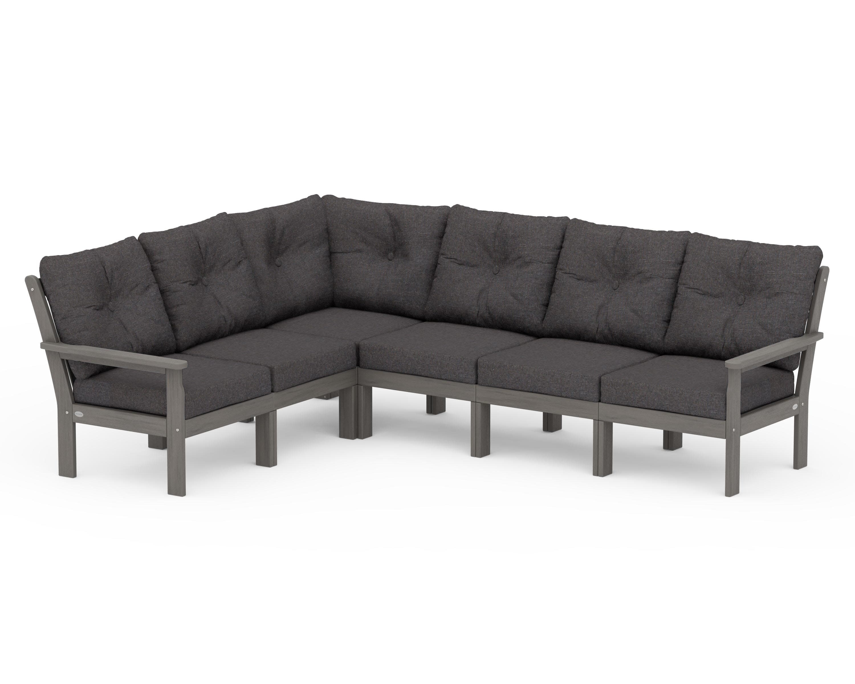 Vineyard 6-Piece Sectional in Driftwood / Ash Charcoal