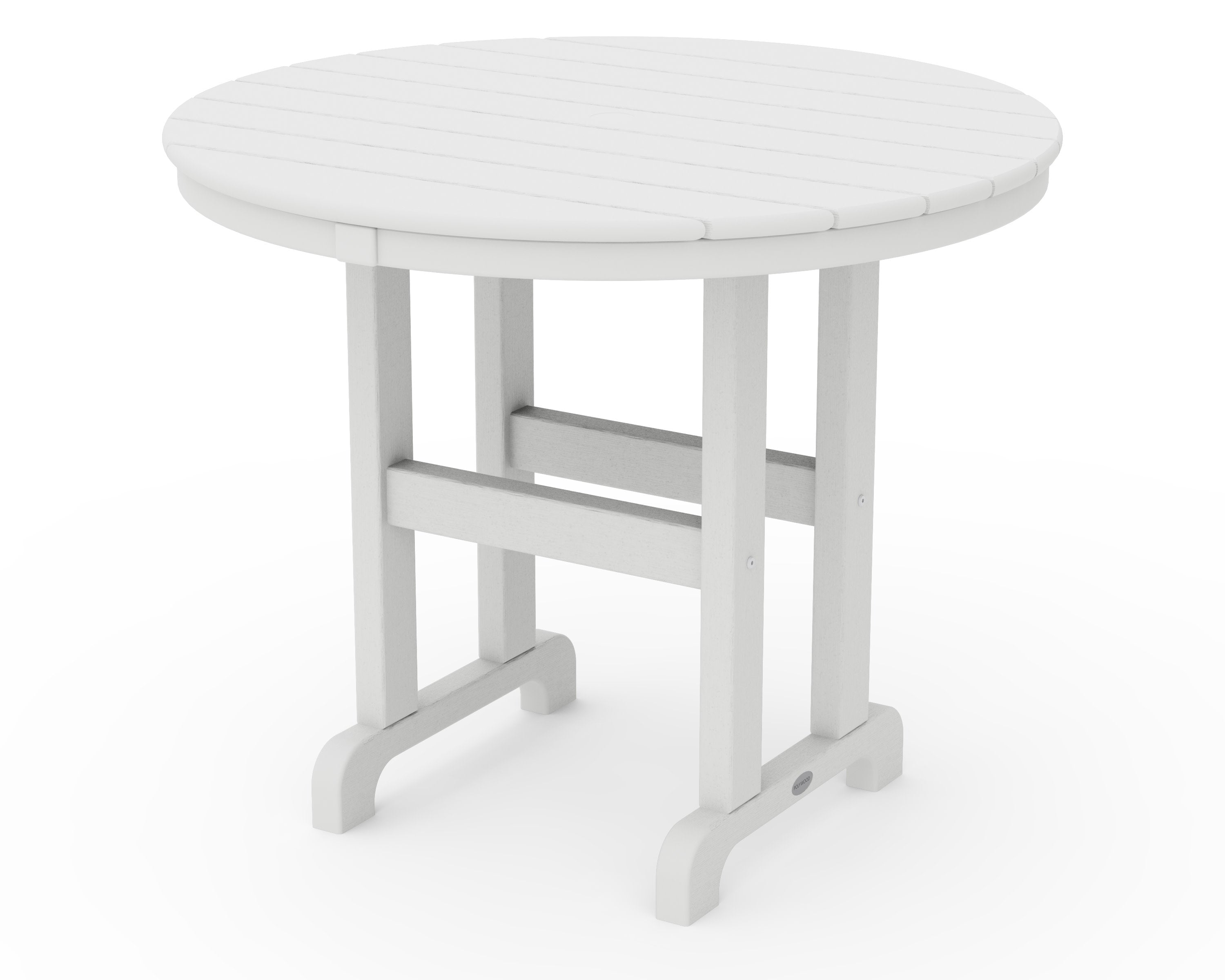 36" Round Farmhouse Dining Table in Vintage White