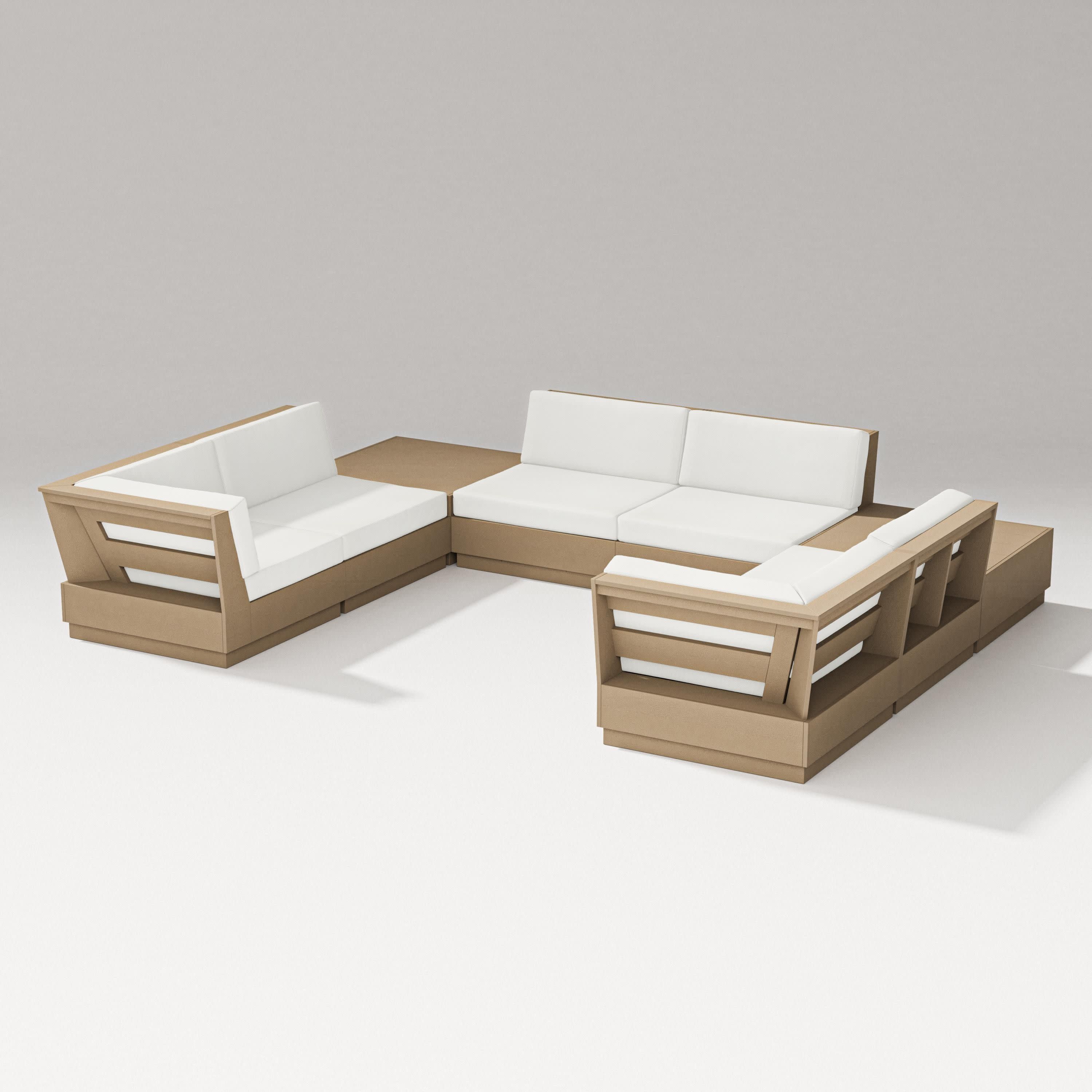 Elevate 8-Piece U-Shaped Sectional in Vintage Sahara / Natural Linen