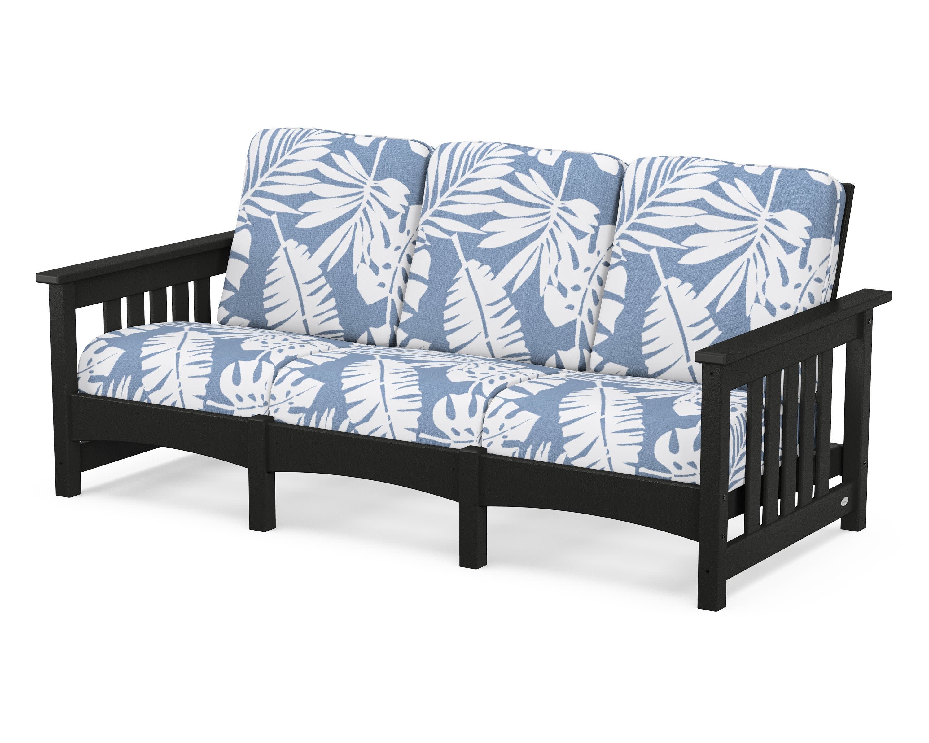 Club Mission Sofa in Black / Leaf Sky Blue
