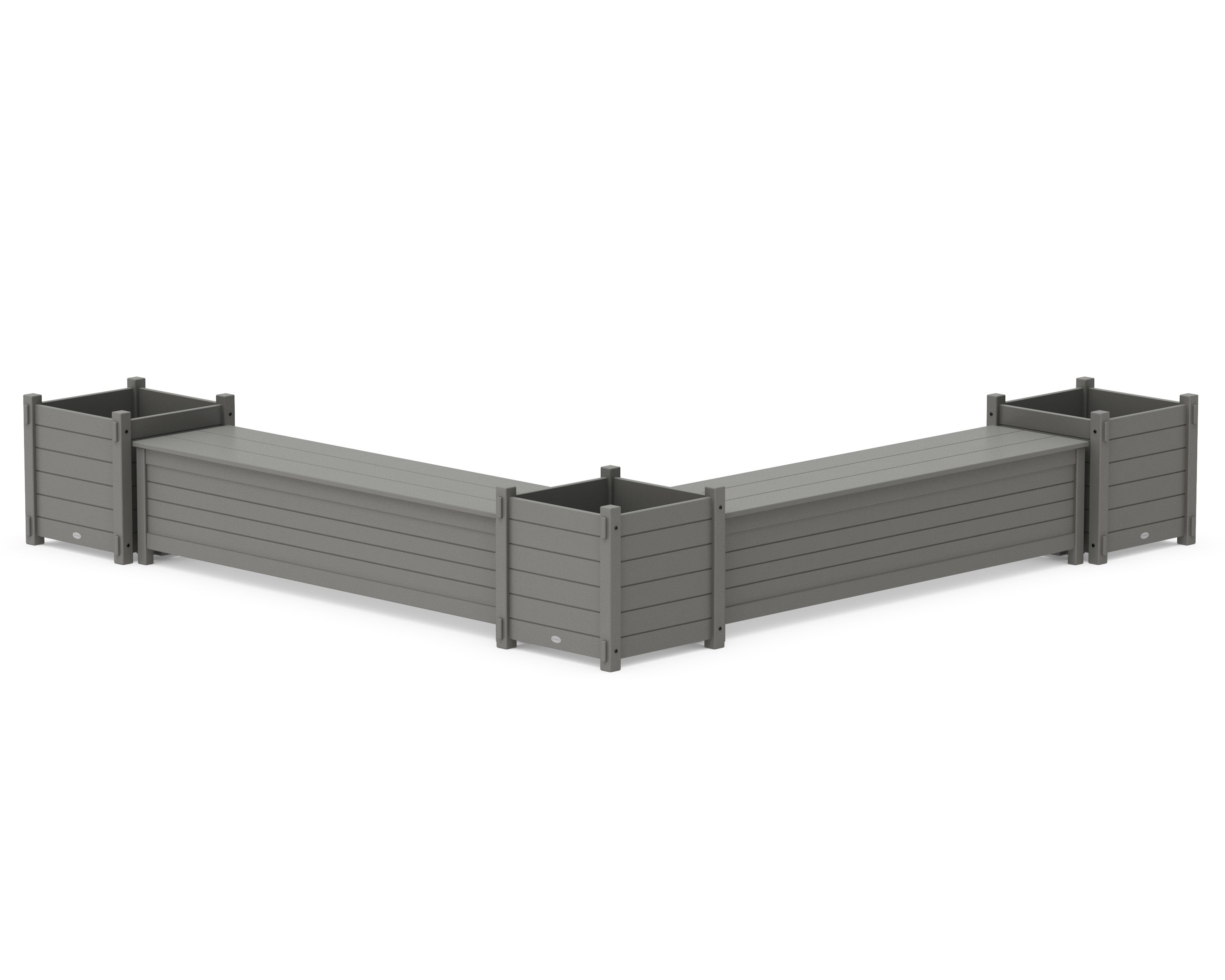 72" Nautical L- Shaped Planter Storage Bench Corner Set- Large