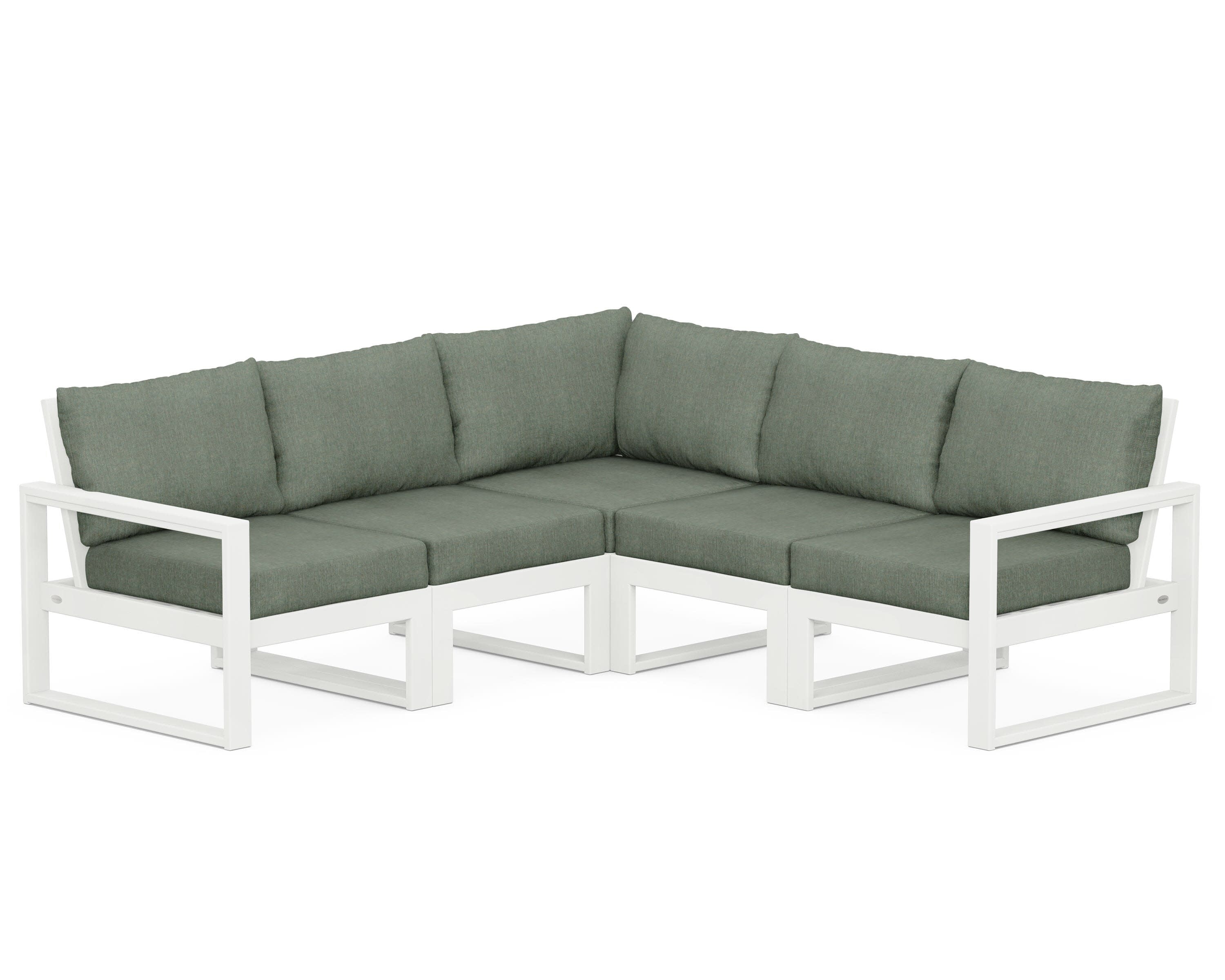 EDGE 5-Piece Modular Deep Seating Set in Vintage White / Cast Sage