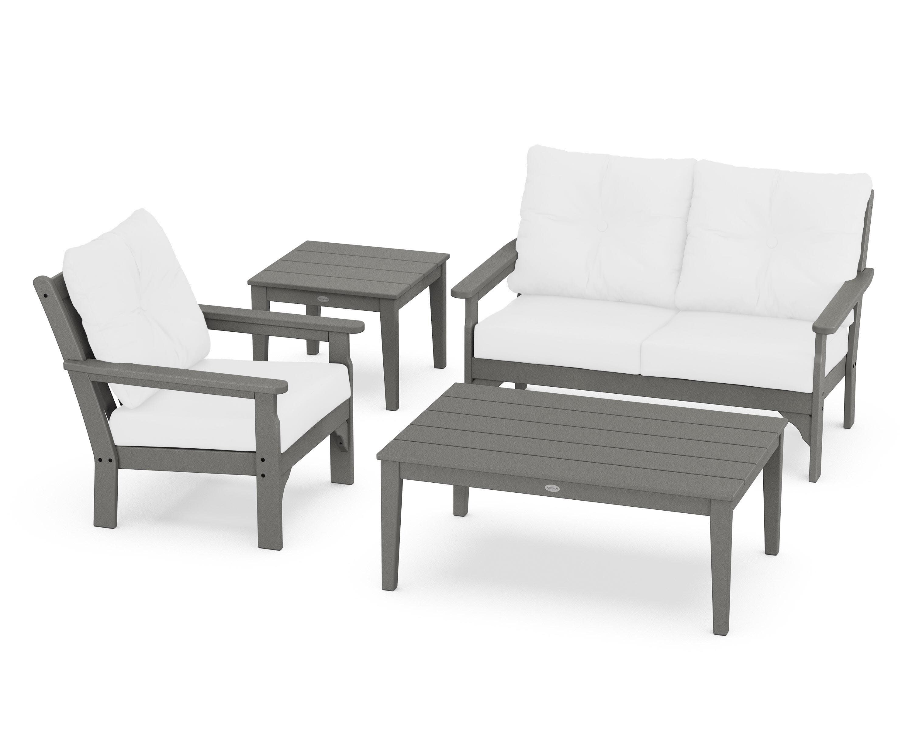 Vineyard 4-Piece Deep Seating Set in Slate Grey / Natural