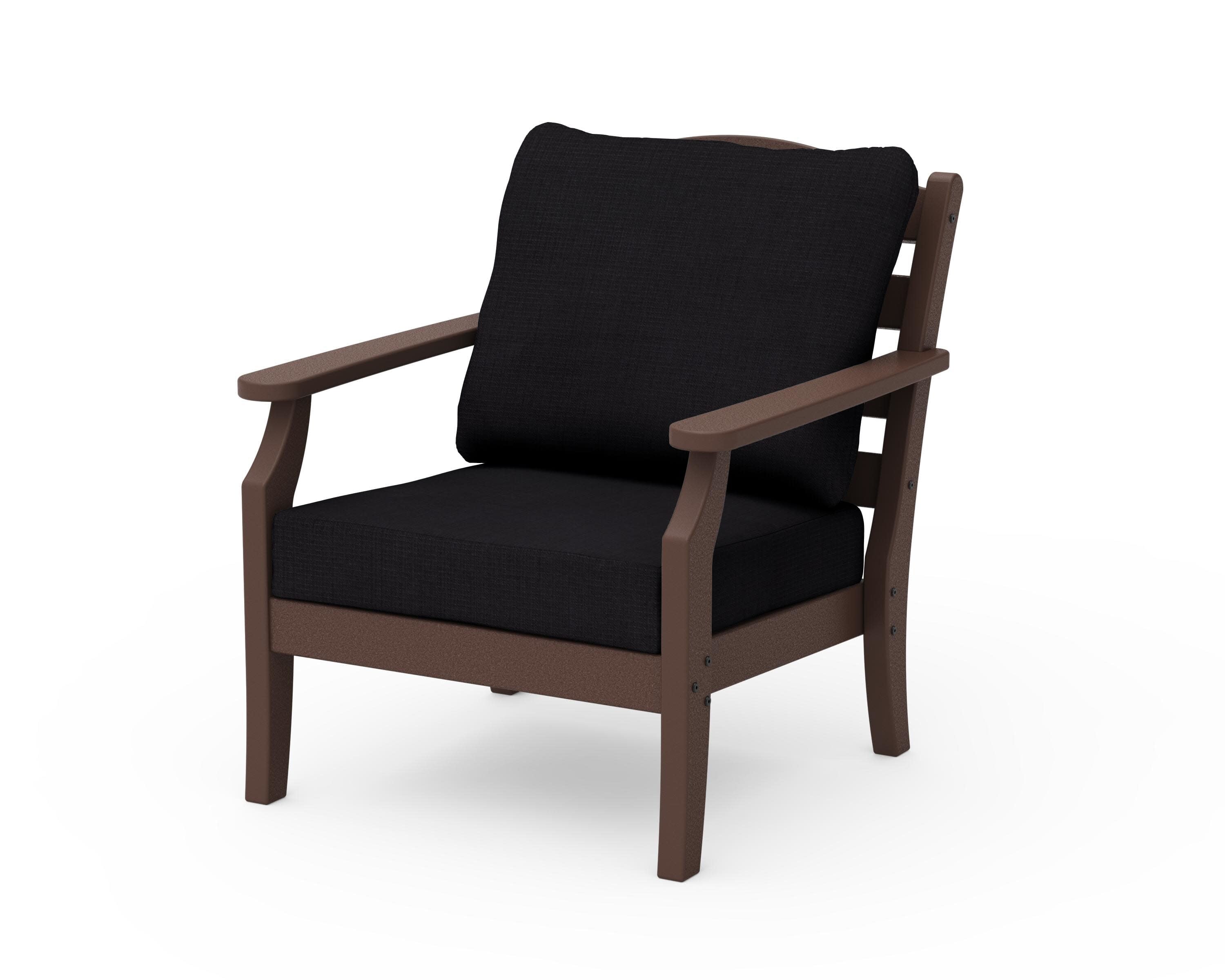 Savannah Deep Seating Chair in Mahogany / Midnight Linen