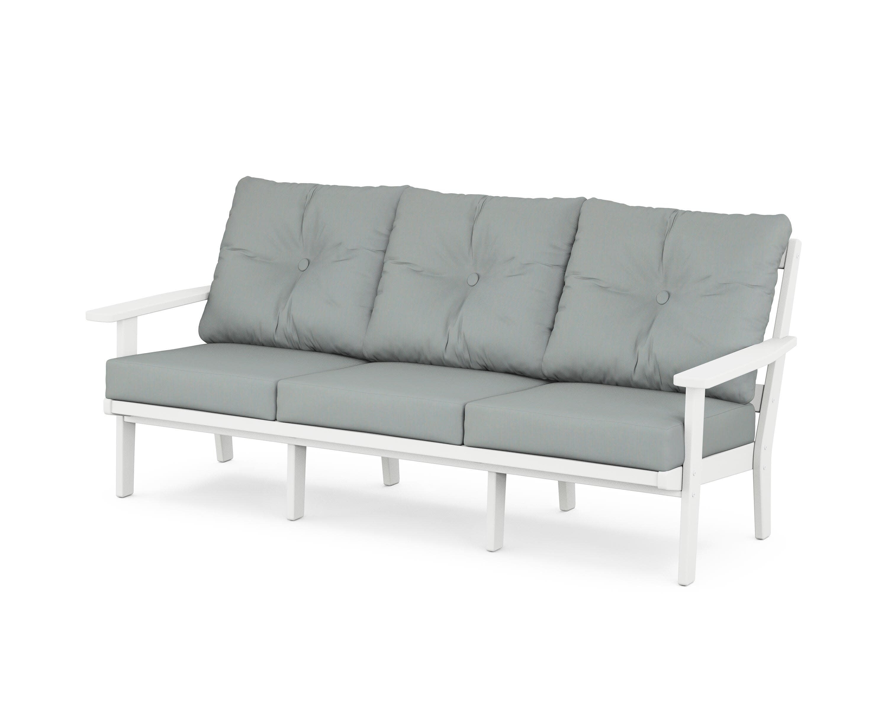 PrairieDeep Seating Sofa in White / Spa