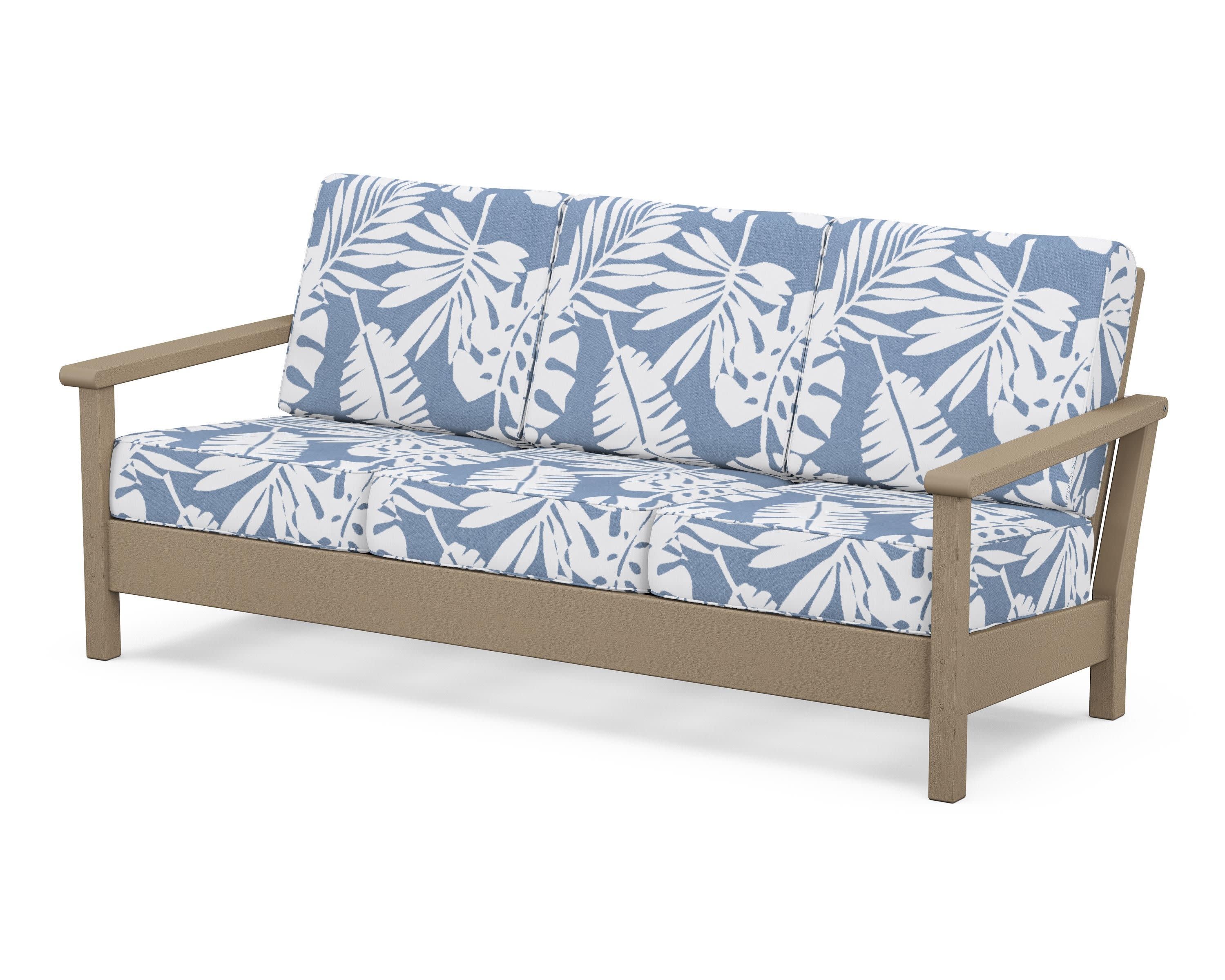 Harbour Deep Seating Sofa in Vintage Sahara / Leaf Sky Blue