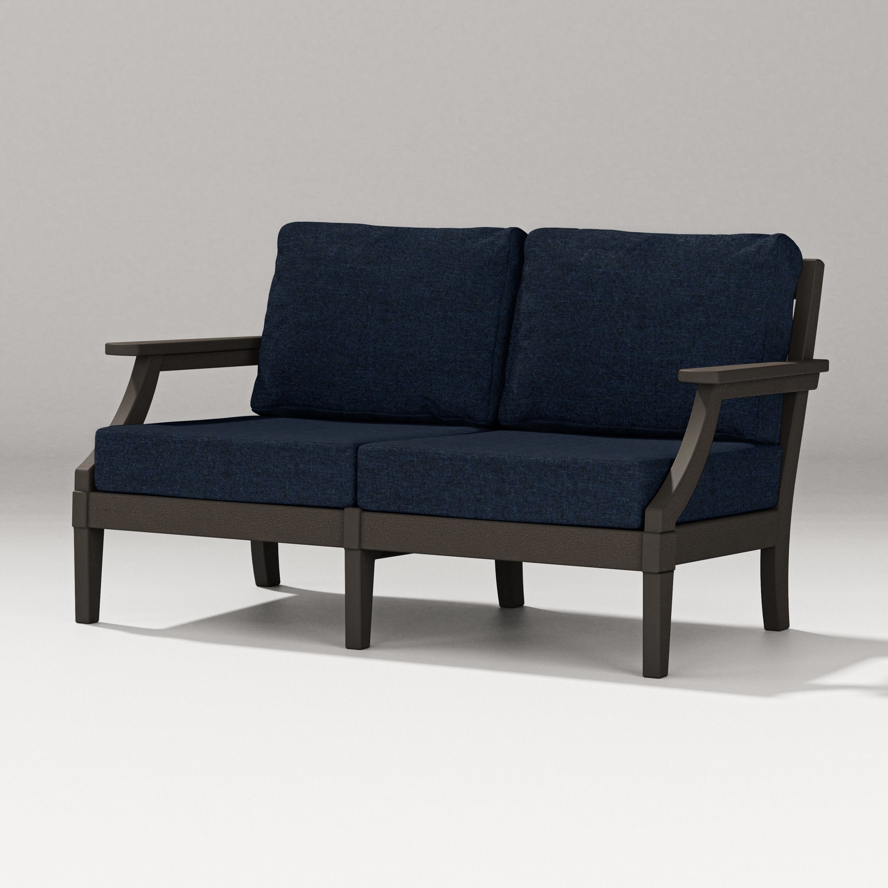 Estate Loveseat in Vintage Coffee / Marine Indigo